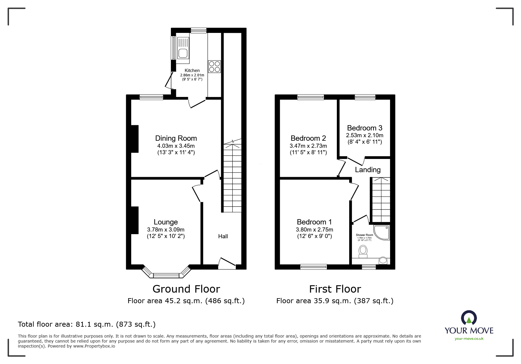 Floorplan of 3 bedroom End Terrace House for sale, Church Road, Shaw, Greater Manchester, OL2