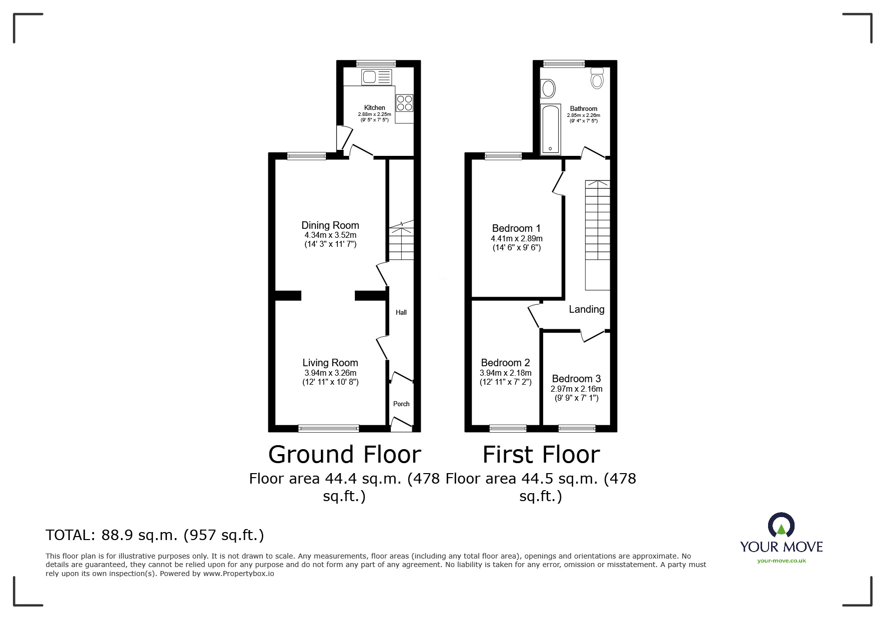 Floorplan of 3 bedroom Mid Terrace House for sale, Redgrave Street, Oldham, OL4