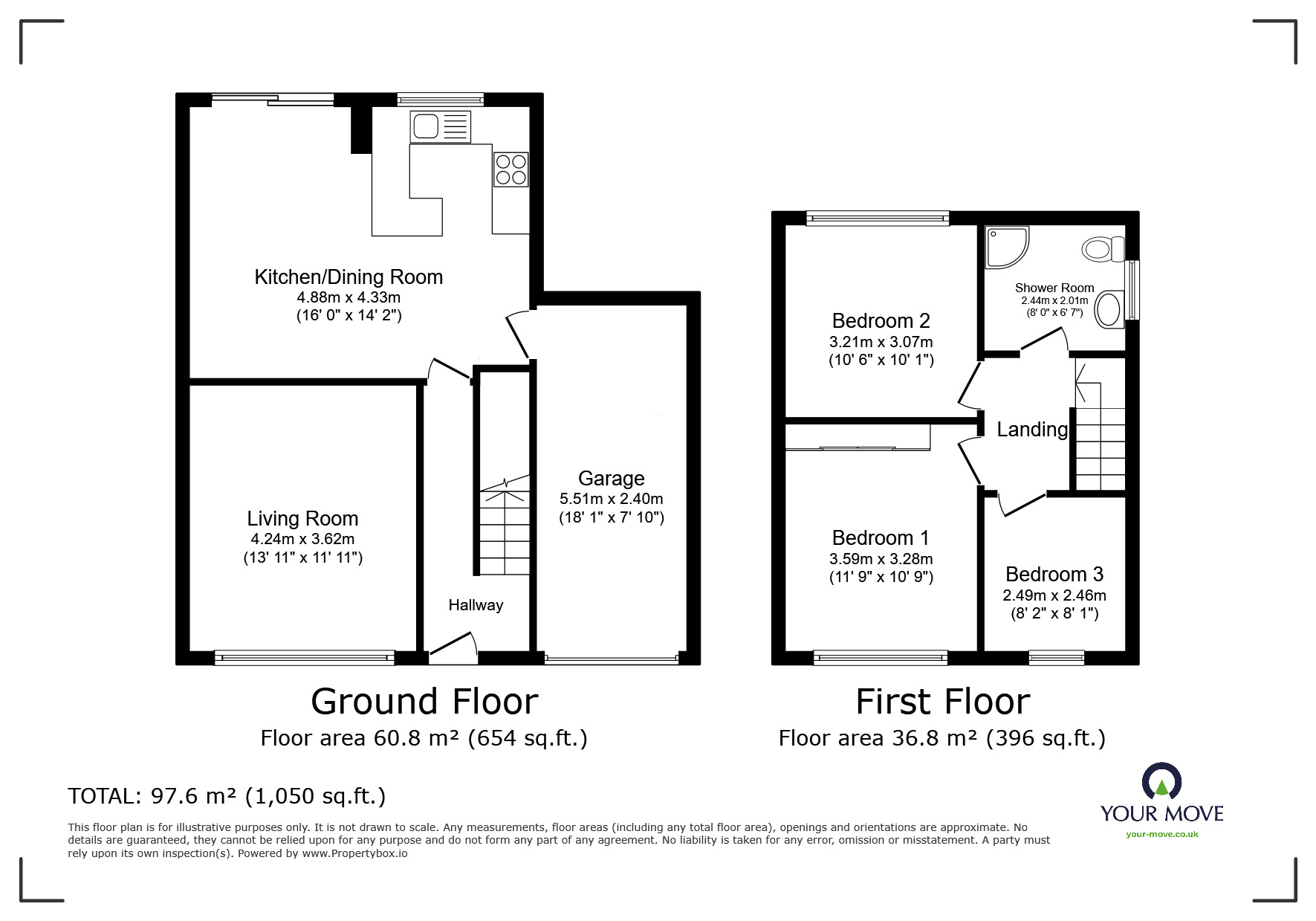 Floorplan of 3 bedroom Semi Detached House for sale, Rishworth Rise, Shaw, Greater Manchester, OL2