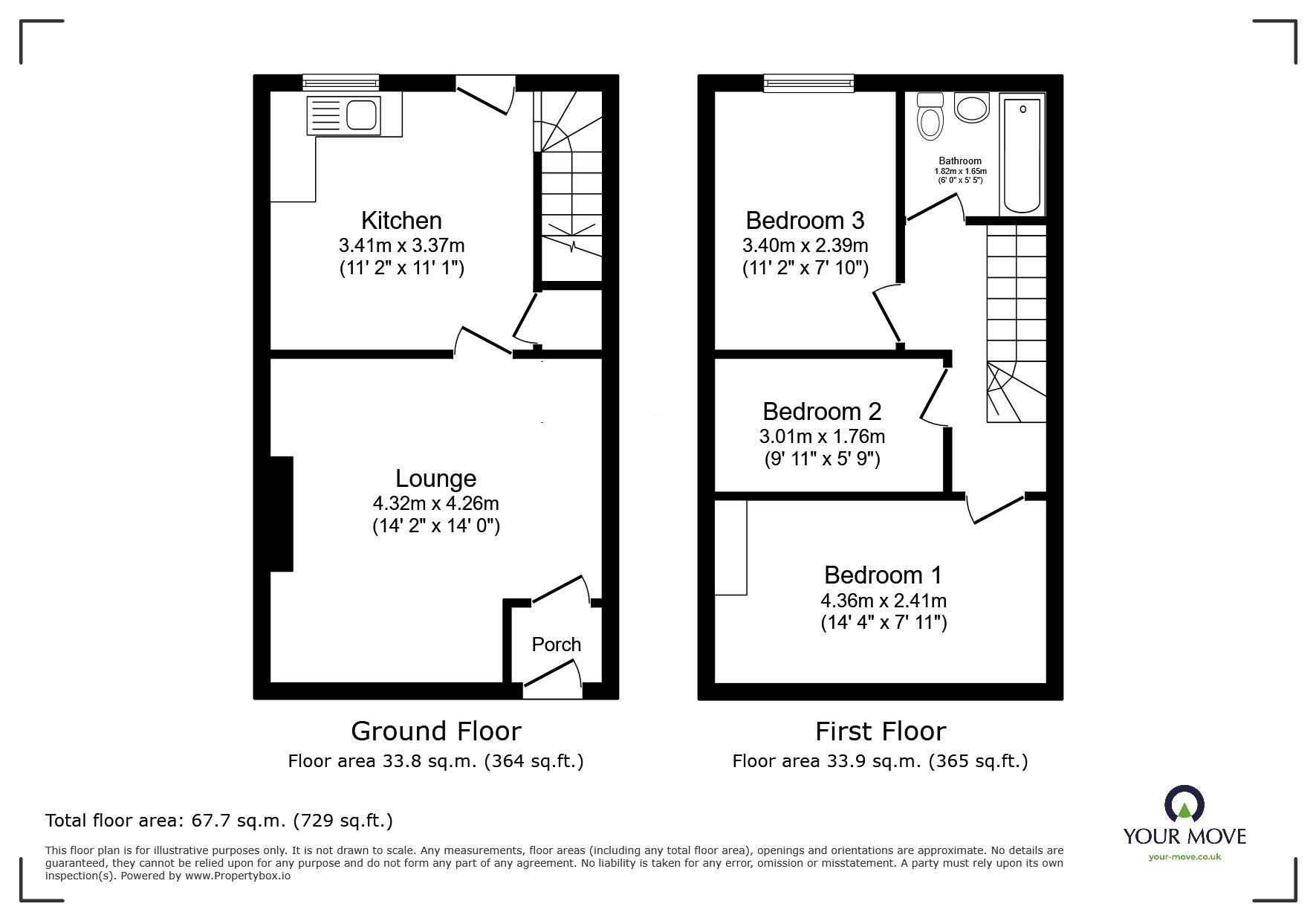 Floorplan of 2 bedroom Mid Terrace House for sale, Oldham Road, Shaw, Greater Manchester, OL2