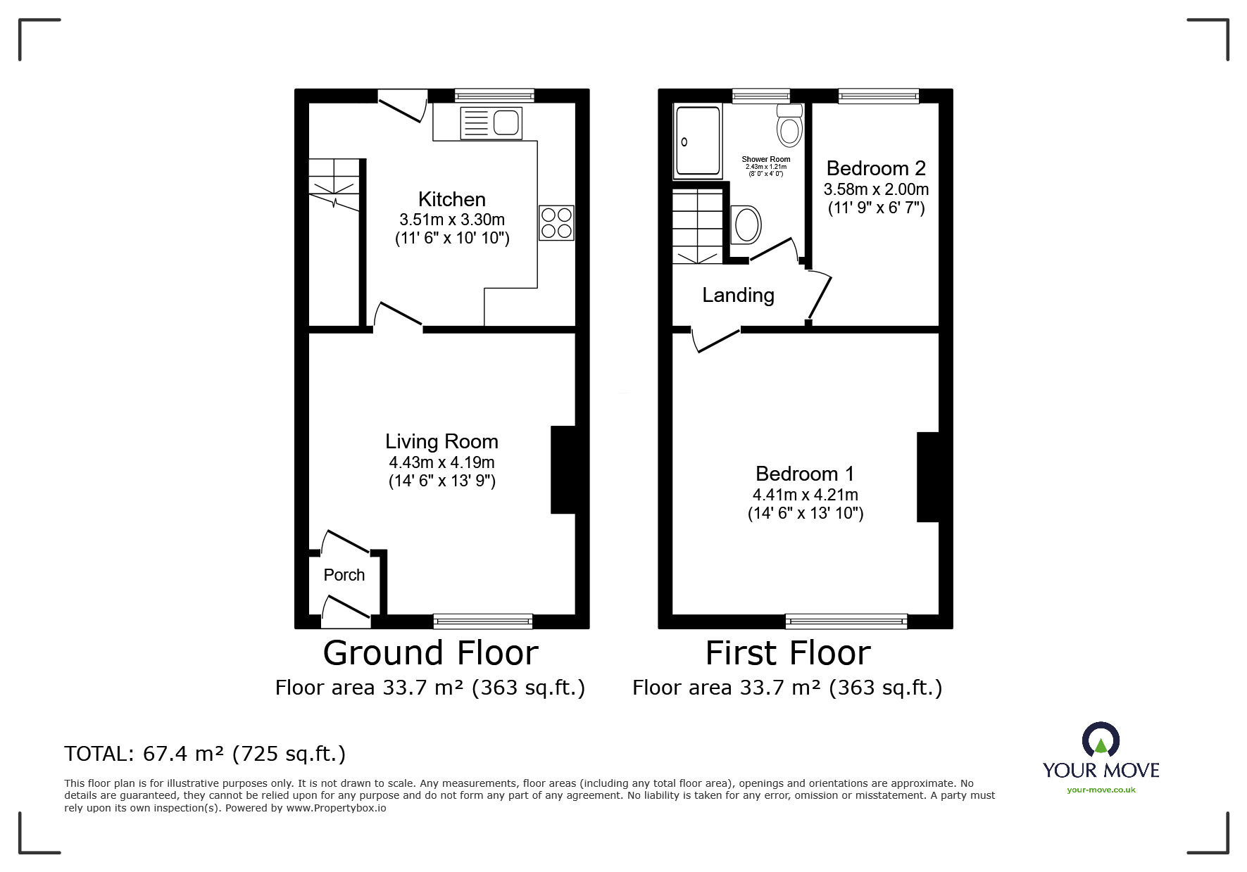 Floorplan of 2 bedroom Mid Terrace House for sale, Beal Lane, Shaw, Greater Manchester, OL2