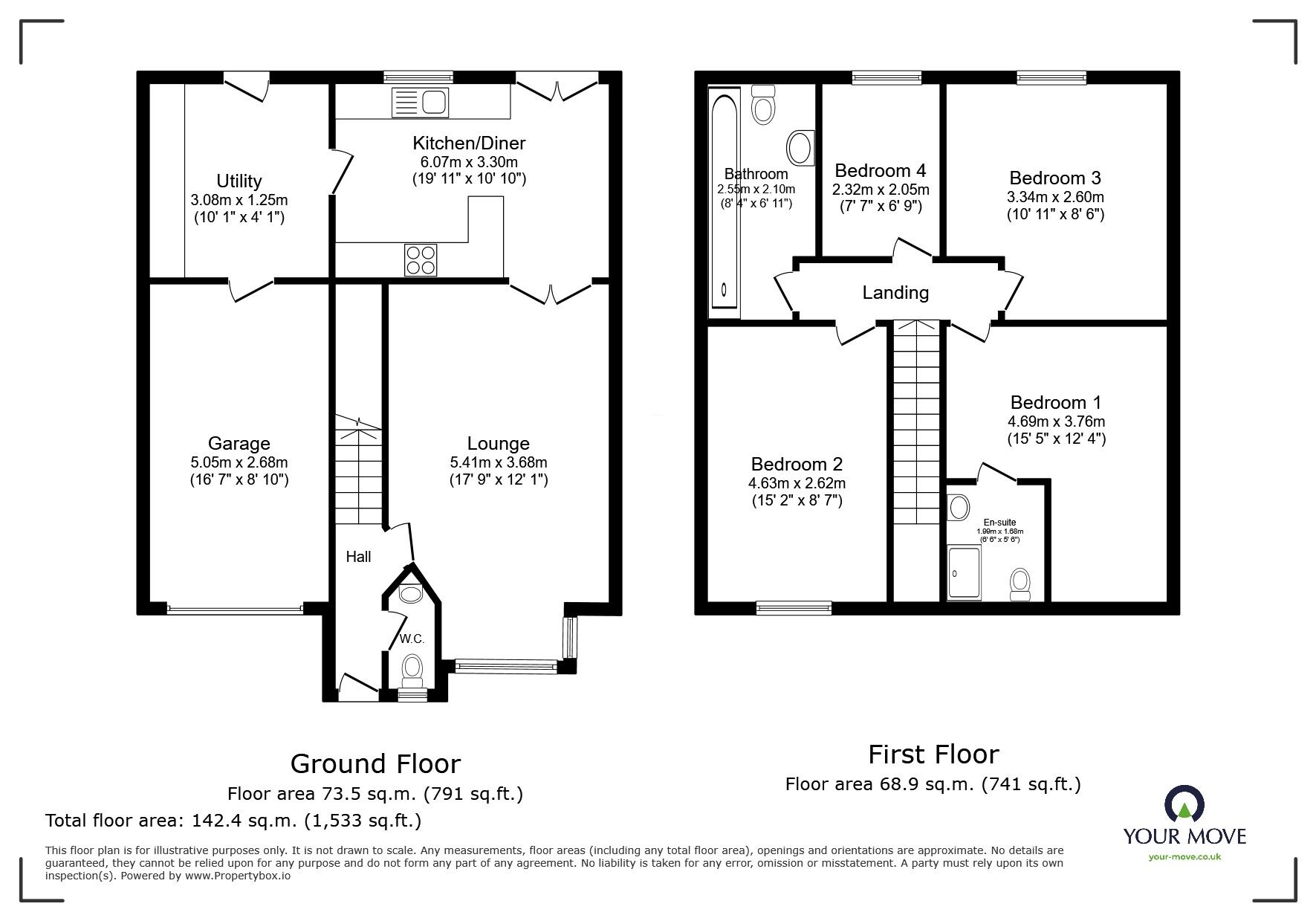 Floorplan of 4 bedroom Detached House for sale, Highthorne Green, Royton, Greater Manchester, OL2