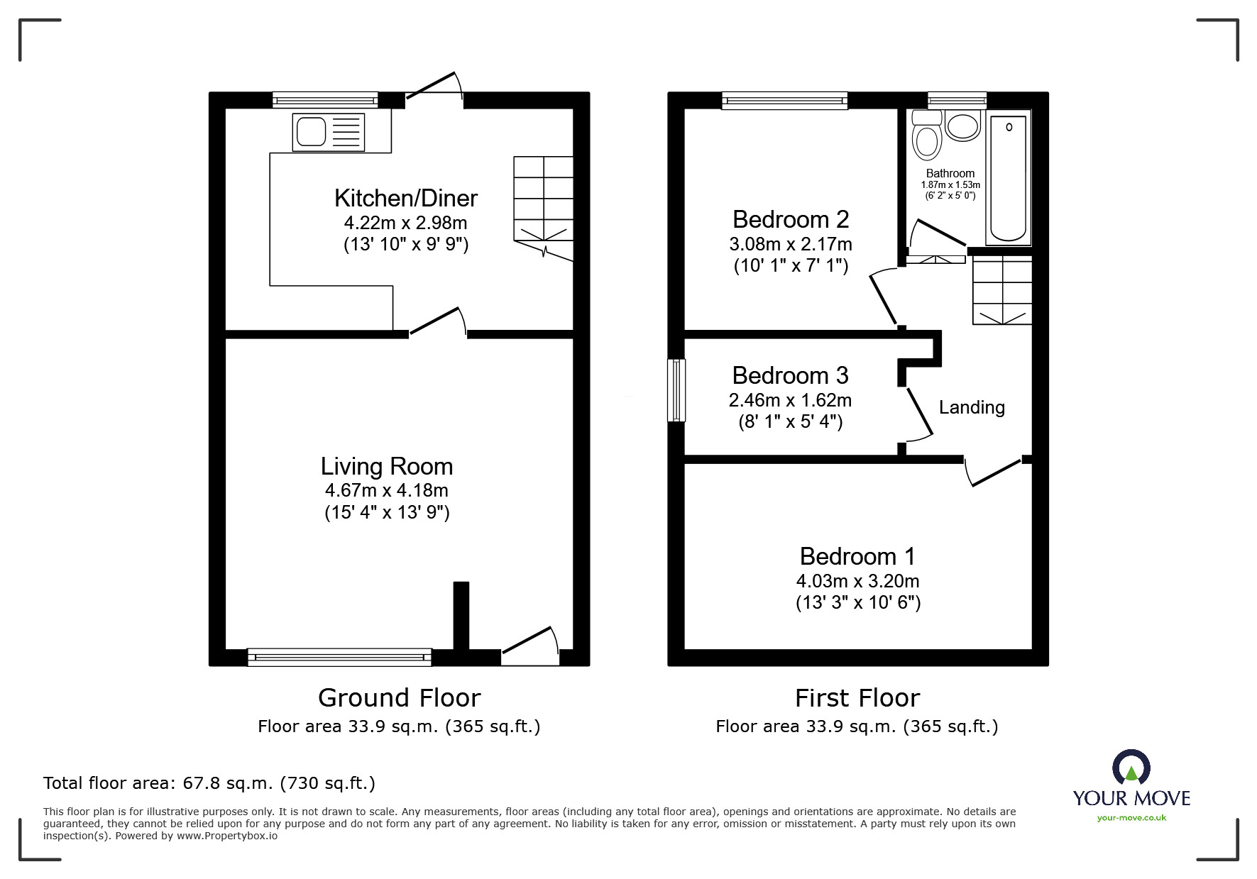 Floorplan of 3 bedroom End Terrace House for sale, Seville Street, Shaw, Greater Manchester, OL2