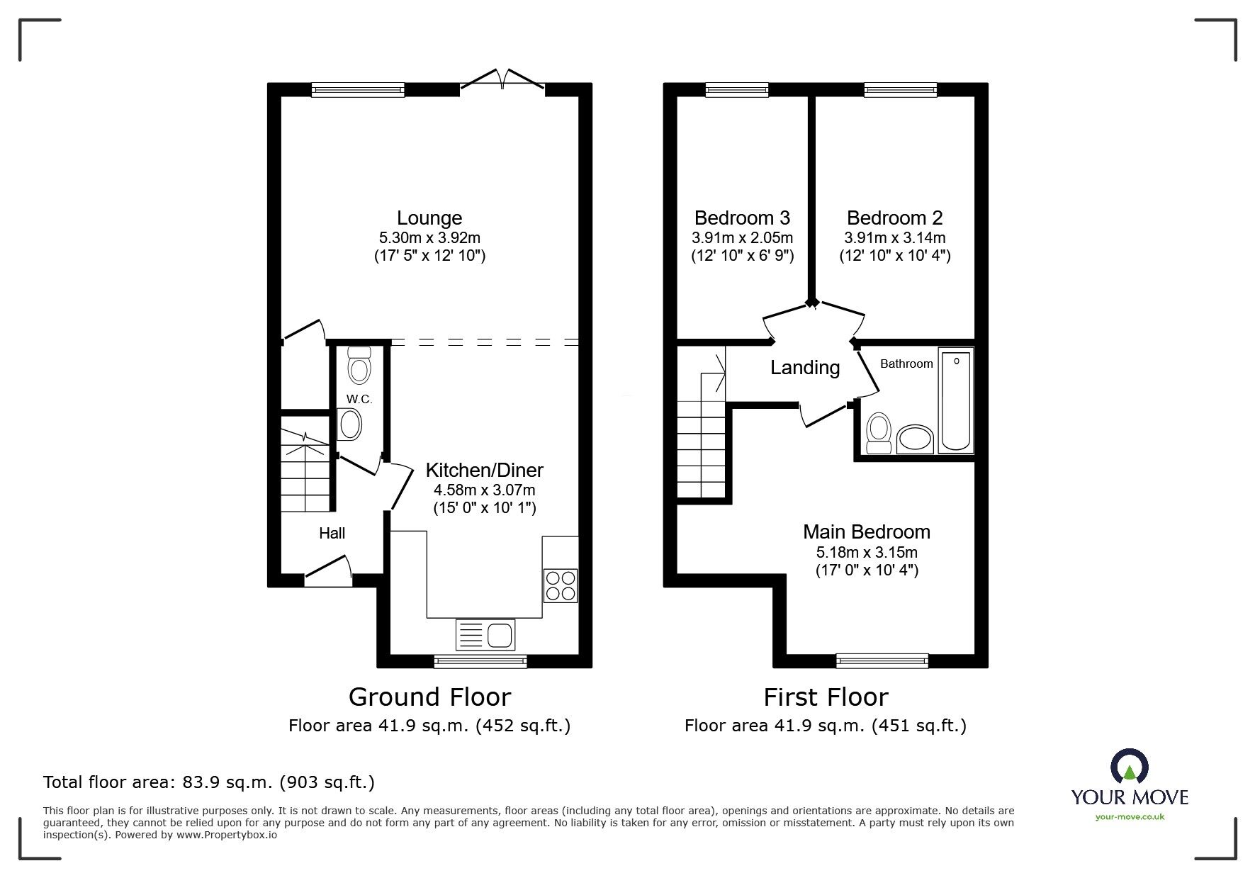 Floorplan of 3 bedroom Mid Terrace House for sale, Milnrow Road, Shaw, Greater Manchester, OL2