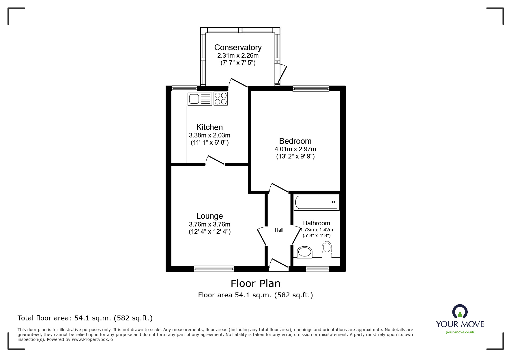 Floorplan of 1 bedroom Semi Detached House for sale, Rush Mount, Shaw, Greater Manchester, OL2