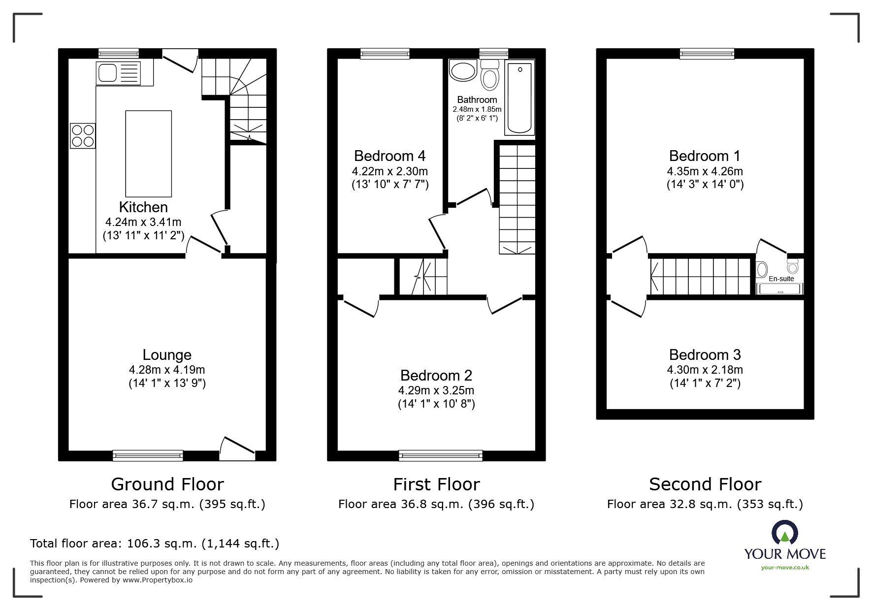 Floorplan of 4 bedroom Mid Terrace House for sale, Minton Street, Oldham, Greater Manchester, OL4