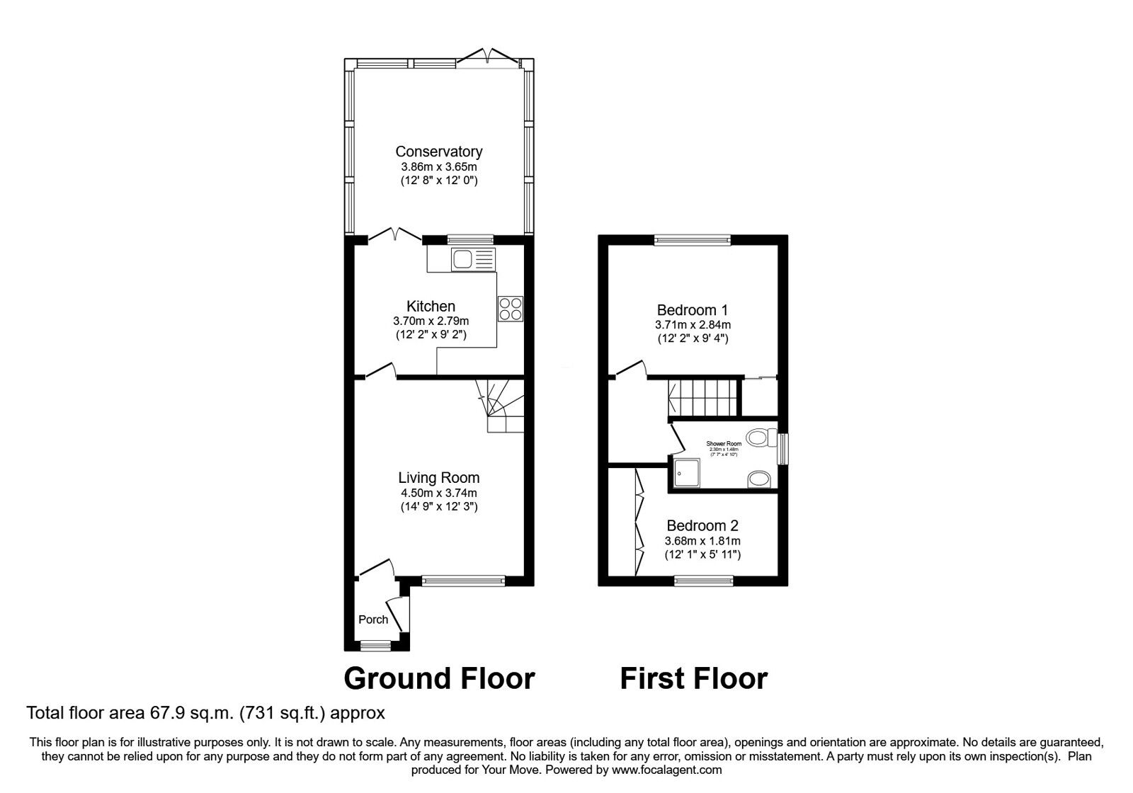 Floorplan of 2 bedroom Semi Detached House for sale, James Road, Shaw, Greater Manchester, OL2