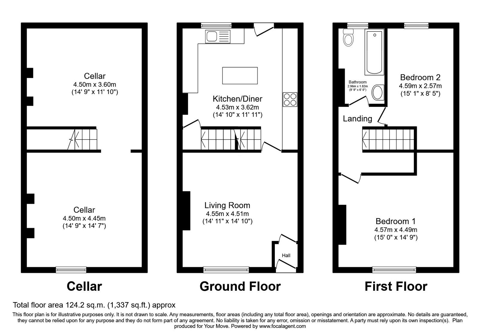 Floorplan of 2 bedroom Mid Terrace House for sale, Rochdale Road, Shaw, Greater Manchester, OL2
