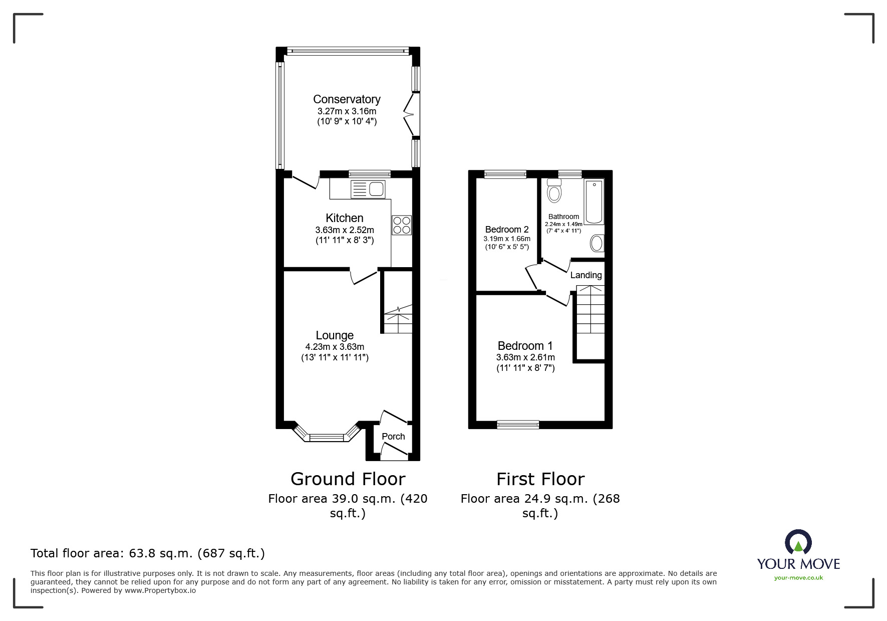 Floorplan of 2 bedroom Semi Detached House for sale, Crossfield Close, Shaw, Greater Manchester, OL2
