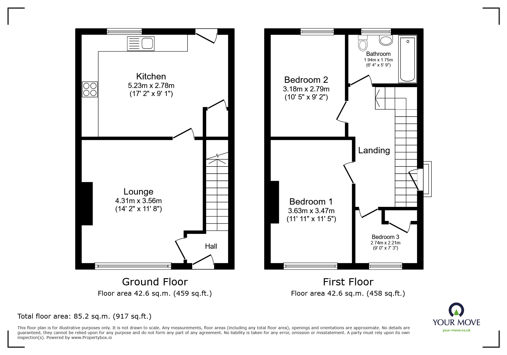 Floorplan of 3 bedroom Mid Terrace House for sale, Sumner Street, Shaw, Greater Manchester, OL2