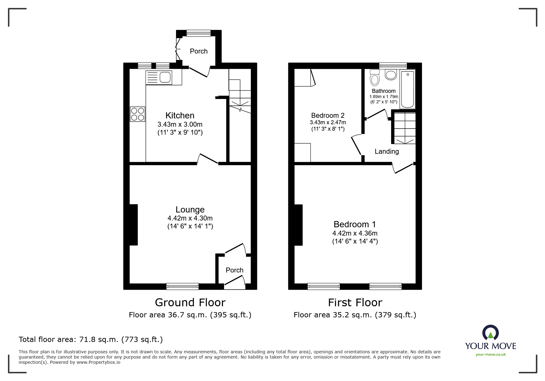 Floorplan of 2 bedroom Mid Terrace House for sale, St. James Street, Shaw, Greater Manchester, OL2
