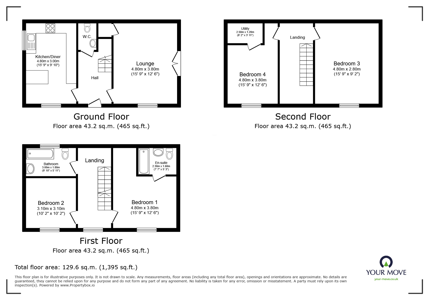 Floorplan of 4 bedroom Semi Detached House for sale, Riverside, Mossley, Greater Manchester, OL5
