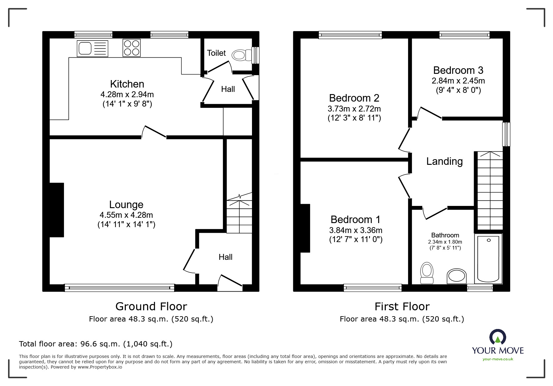 Floorplan of 3 bedroom End Terrace House for sale, Moor Street, Shaw, Greater Manchester, OL2