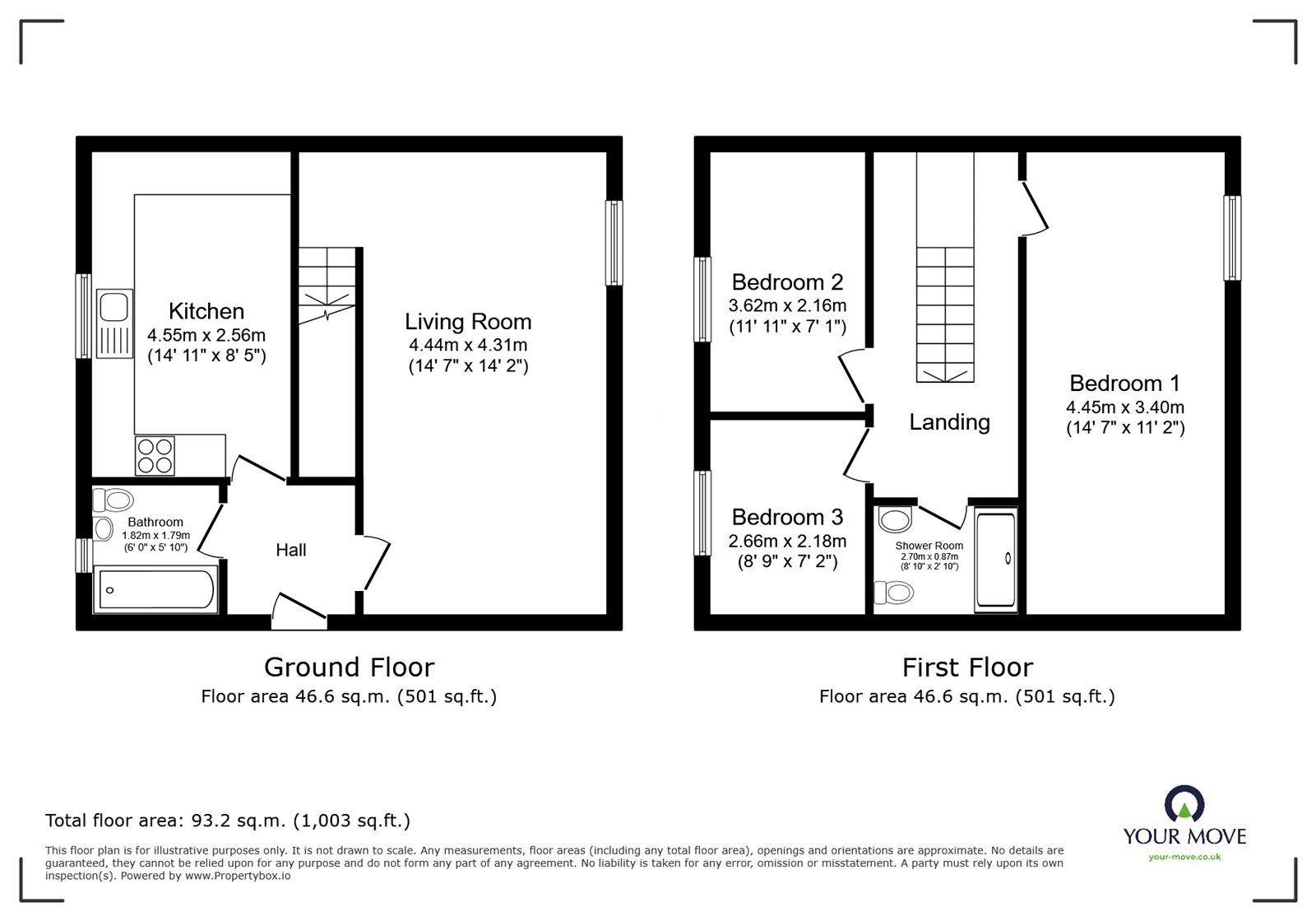 Floorplan of 3 bedroom  Flat to rent, Park Street, Royton, Greater Manchester, OL2