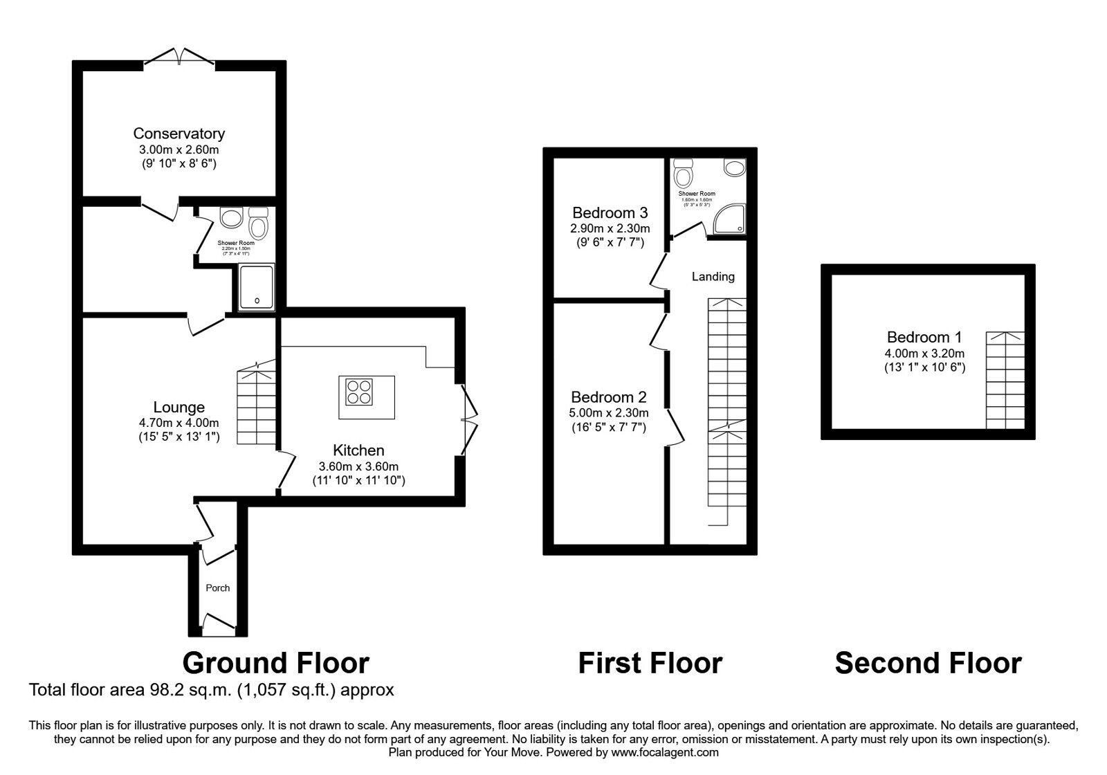 Floorplan of 3 bedroom Semi Detached House for sale, Arnside Close, Shaw, Greater Manchester, OL2