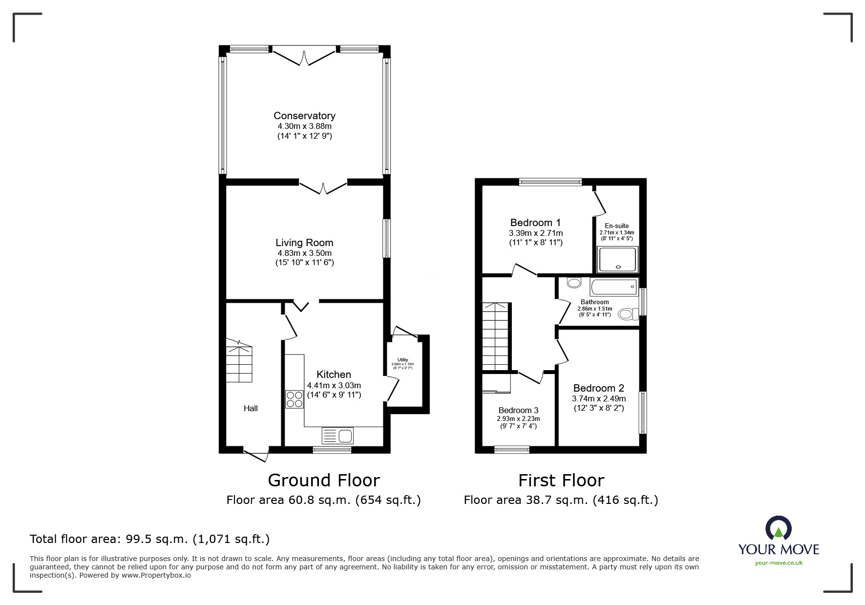 Floorplan of 3 bedroom Semi Detached House for sale, The Grove, Shaw, Greater Manchester, OL2