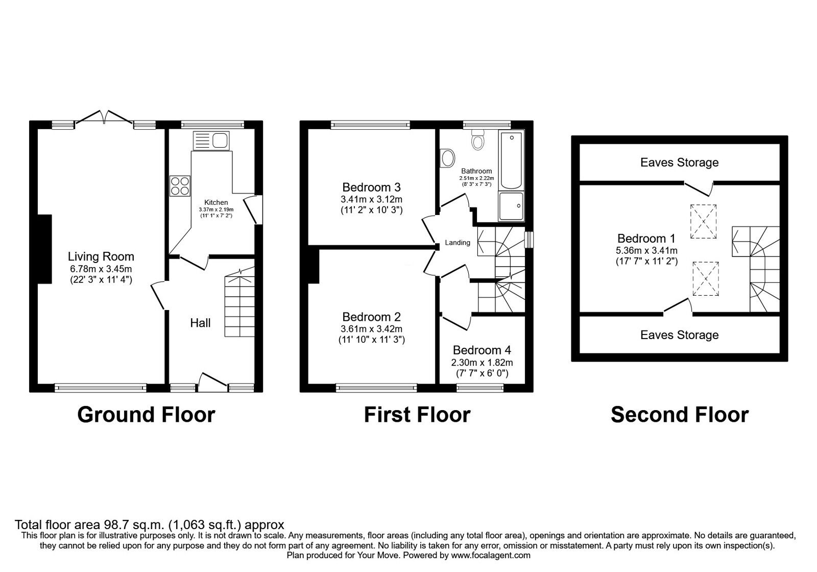Floorplan of 4 bedroom Semi Detached House for sale, Long Rushes, Shaw, Greater Manchester, OL2