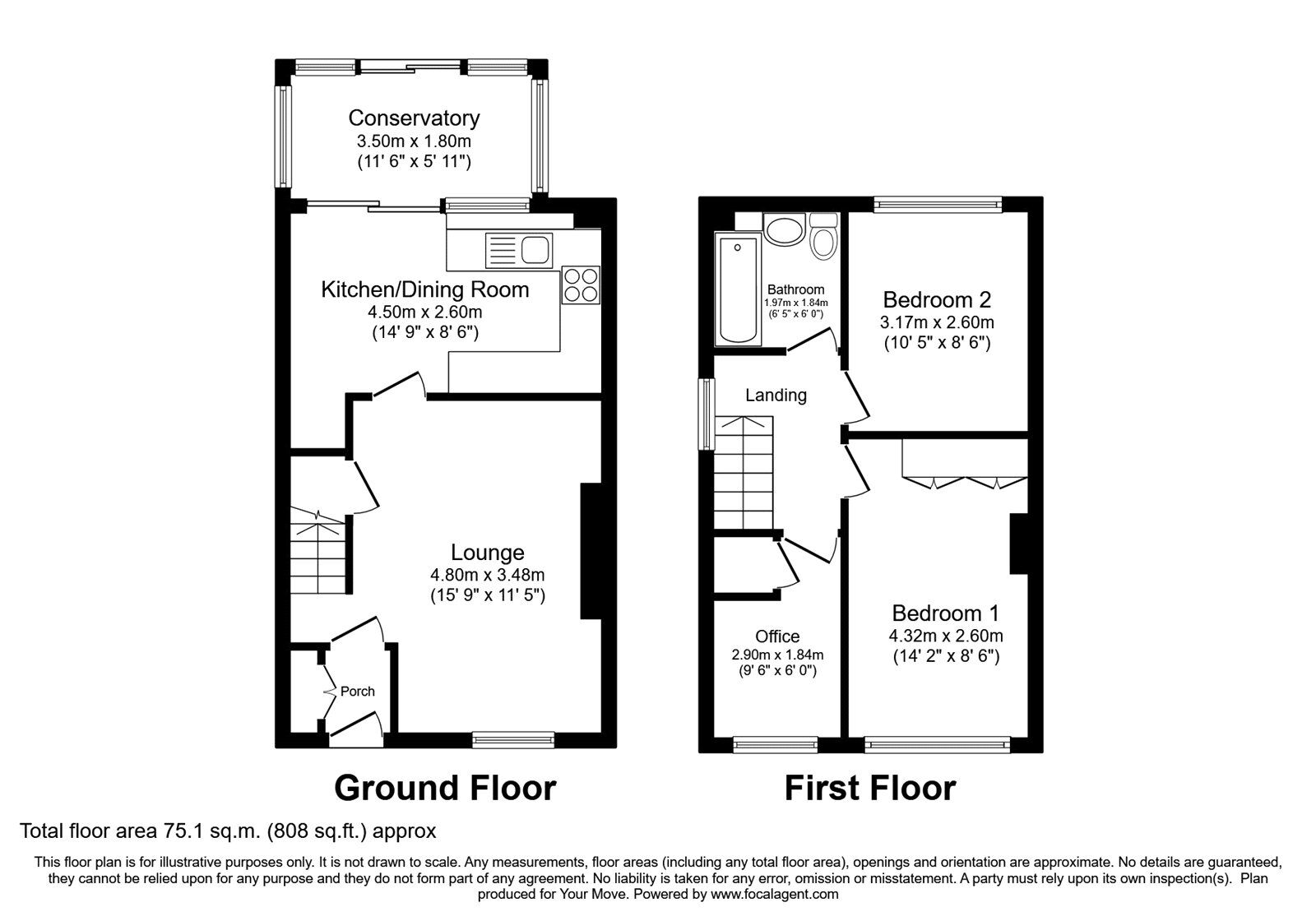 Floorplan of 3 bedroom Semi Detached House for sale, Neston Close, Shaw, Greater Manchester, OL2