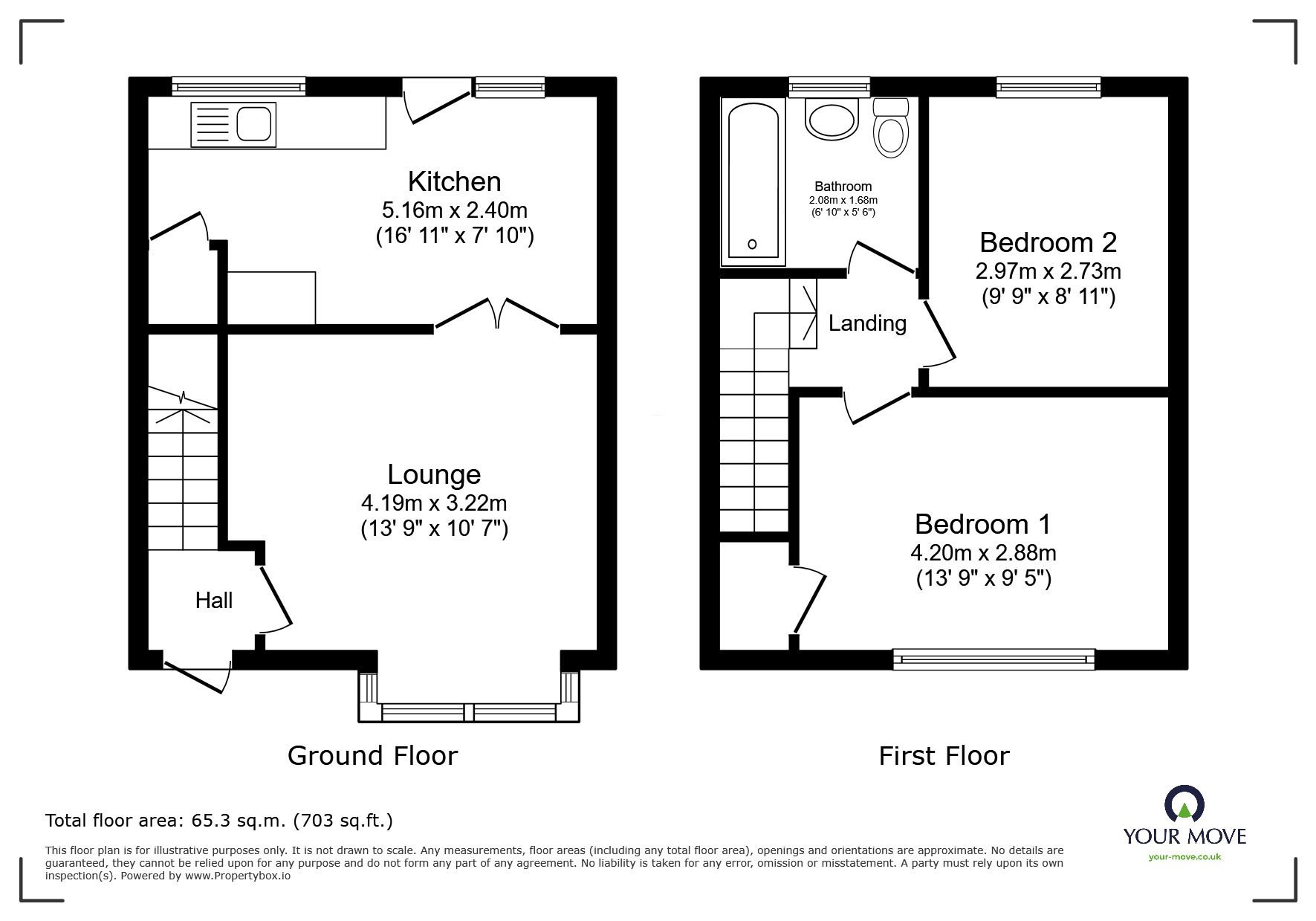 Floorplan of 3 bedroom End Terrace House for sale, Mortimer Street, Oldham, Greater Manchester, OL1