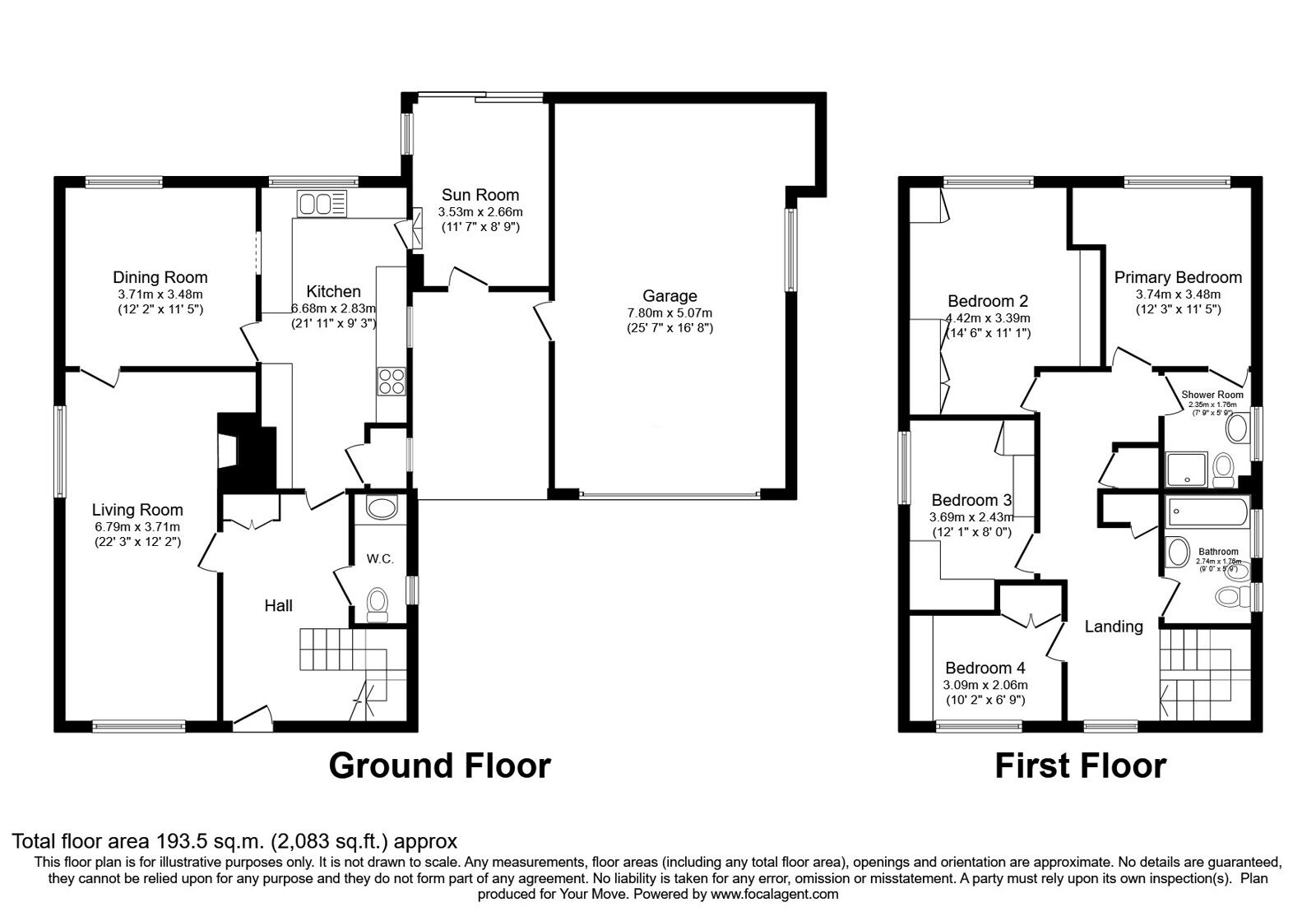 Floorplan of 4 bedroom Detached House for sale, Palin Wood Road, Delph, Greater Manchester, OL3