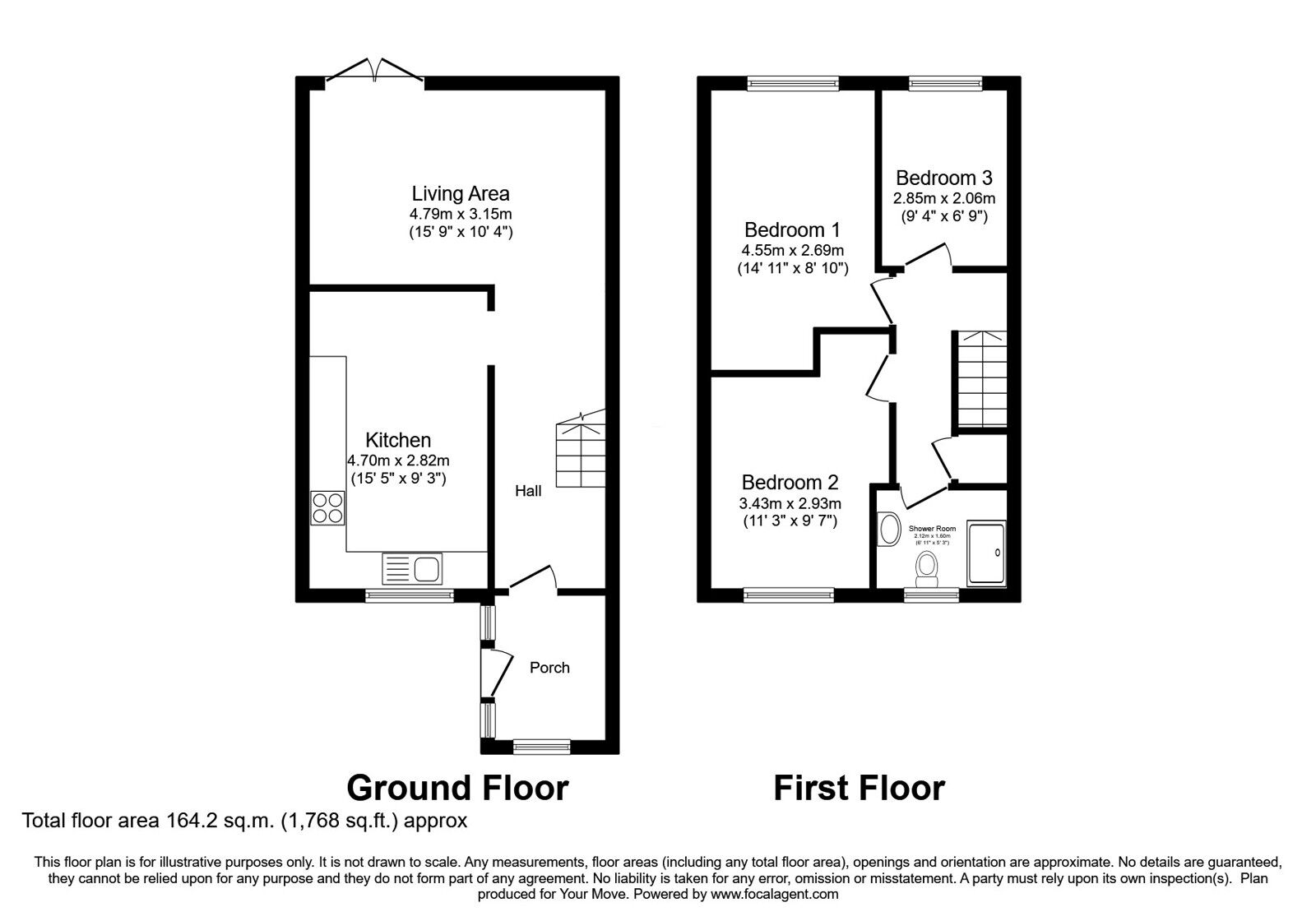 Floorplan of 3 bedroom End Terrace House for sale, Summercroft, Chadderton, Greater Manchester, OL9
