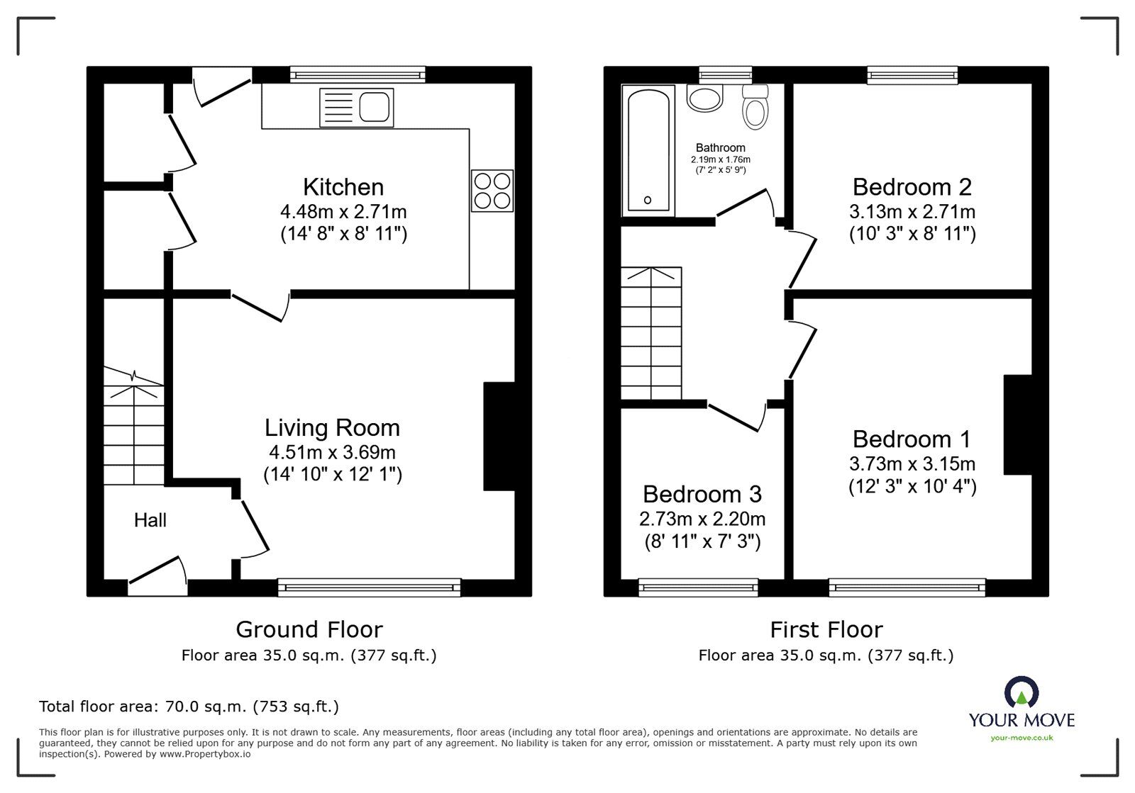Floorplan of 3 bedroom Semi Detached House to rent, Darlington Road, Rochdale, Greater Manchester, OL11