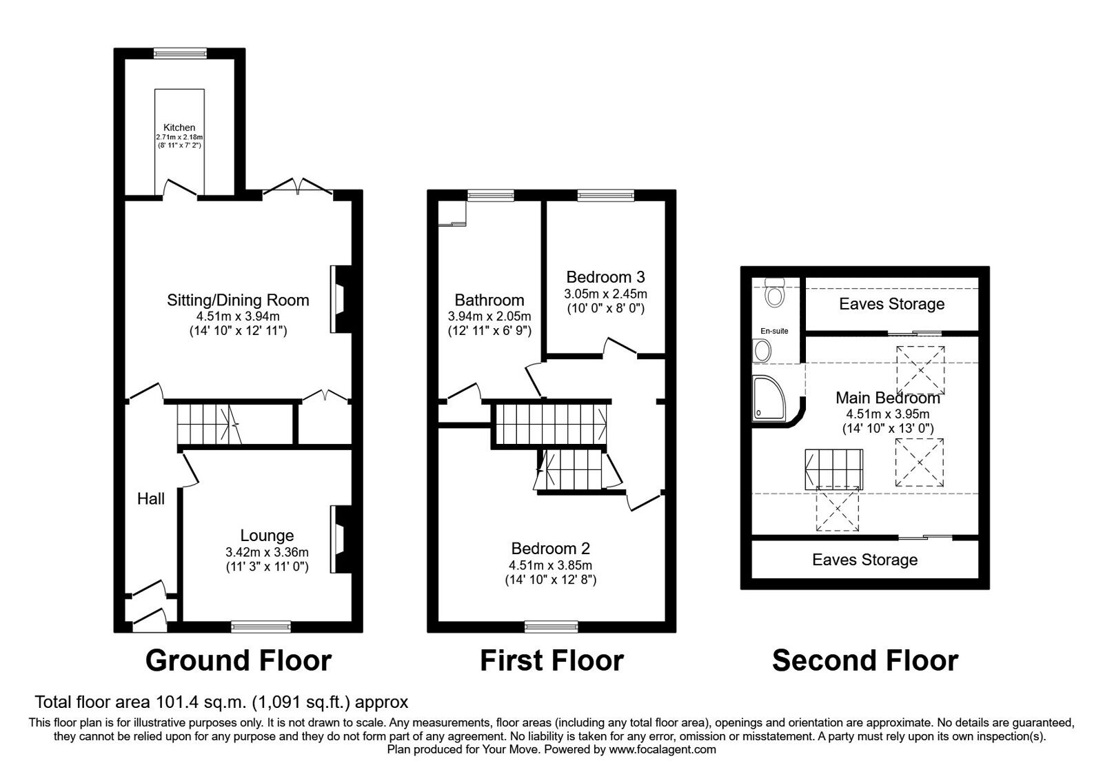 Floorplan of 3 bedroom End Terrace House for sale, Farrow Street, Shaw, Greater Manchester, OL2
