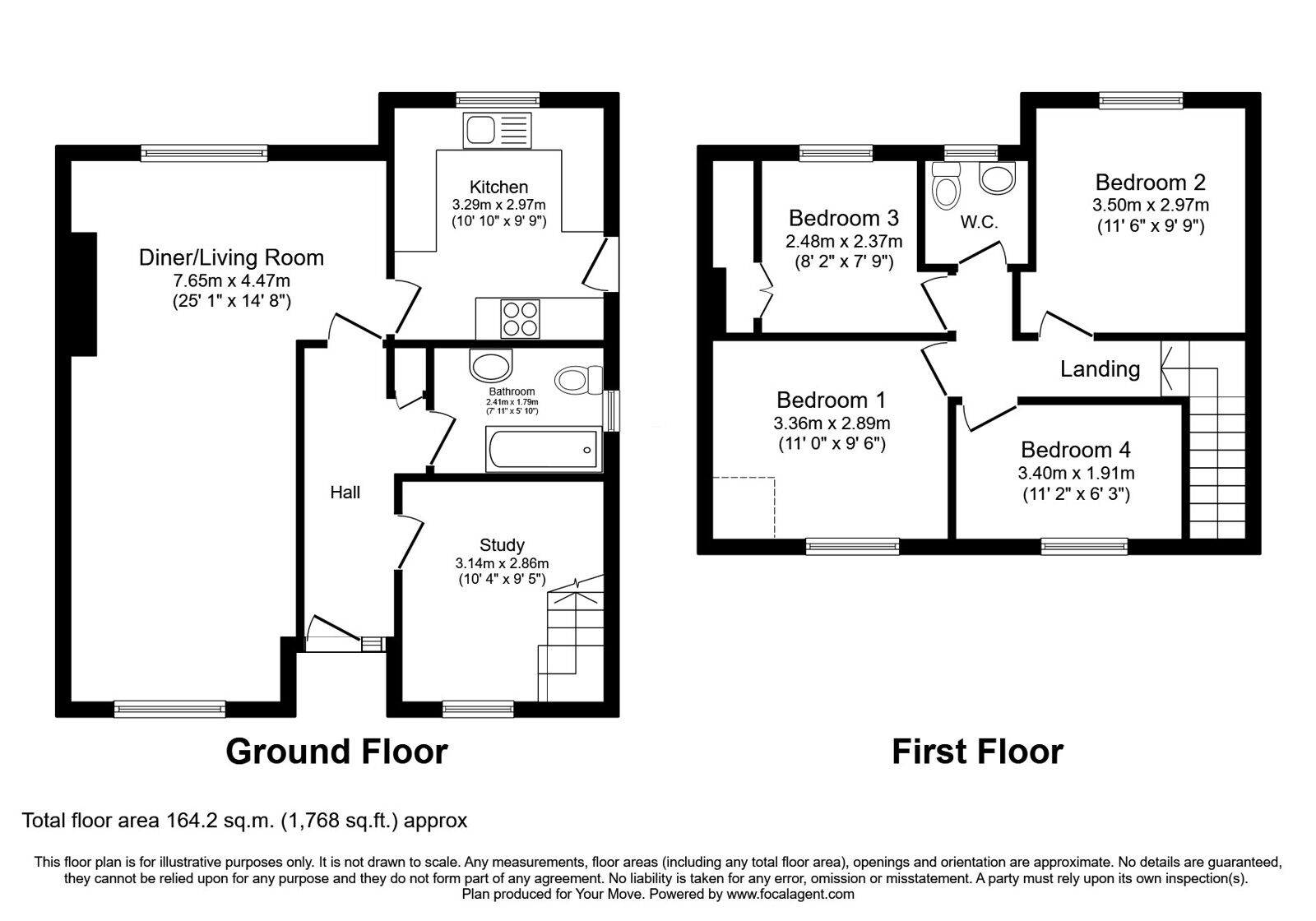 Floorplan of 4 bedroom Semi Detached Bungalow for sale, Trent Road, High Crompton, Greater Manchester, OL2