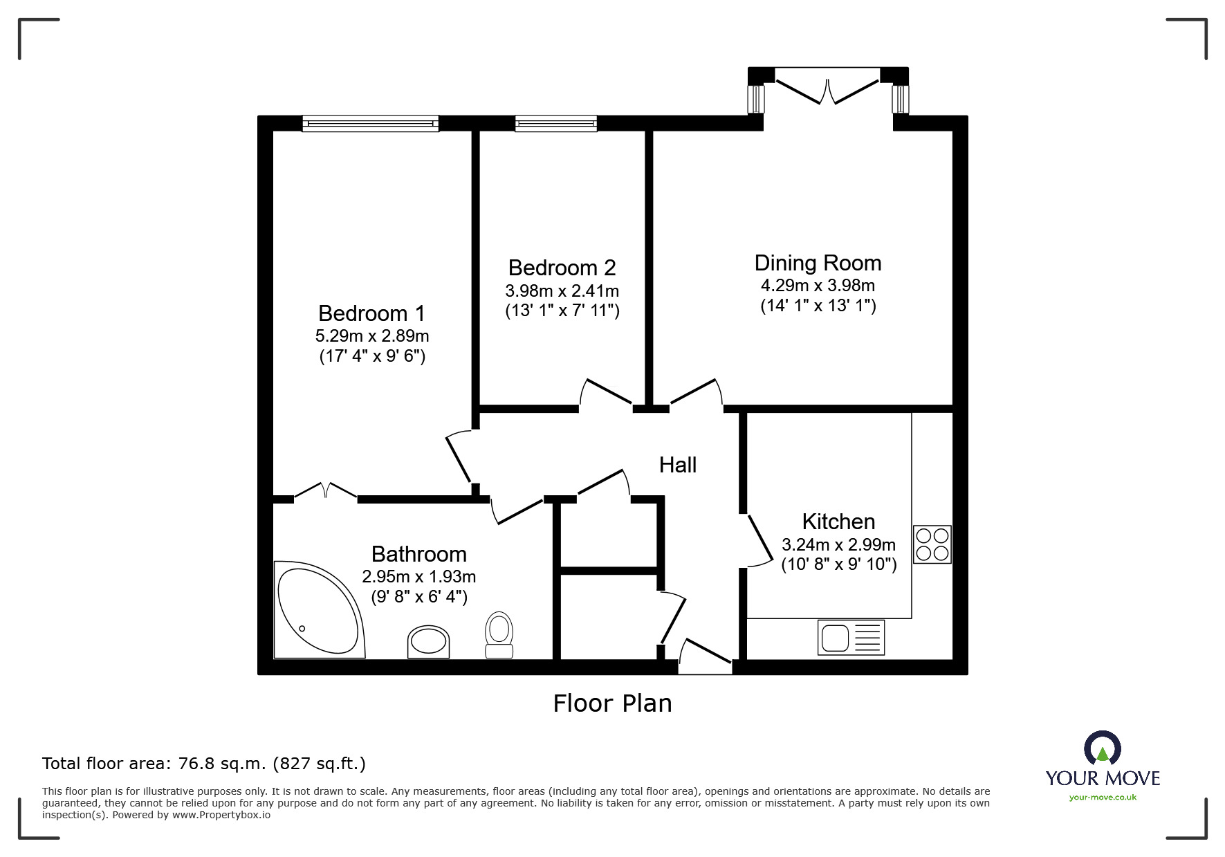 Floorplan of 2 bedroom Flat for sale, Sienna Court, Chadderton, Greater Manchester, OL9