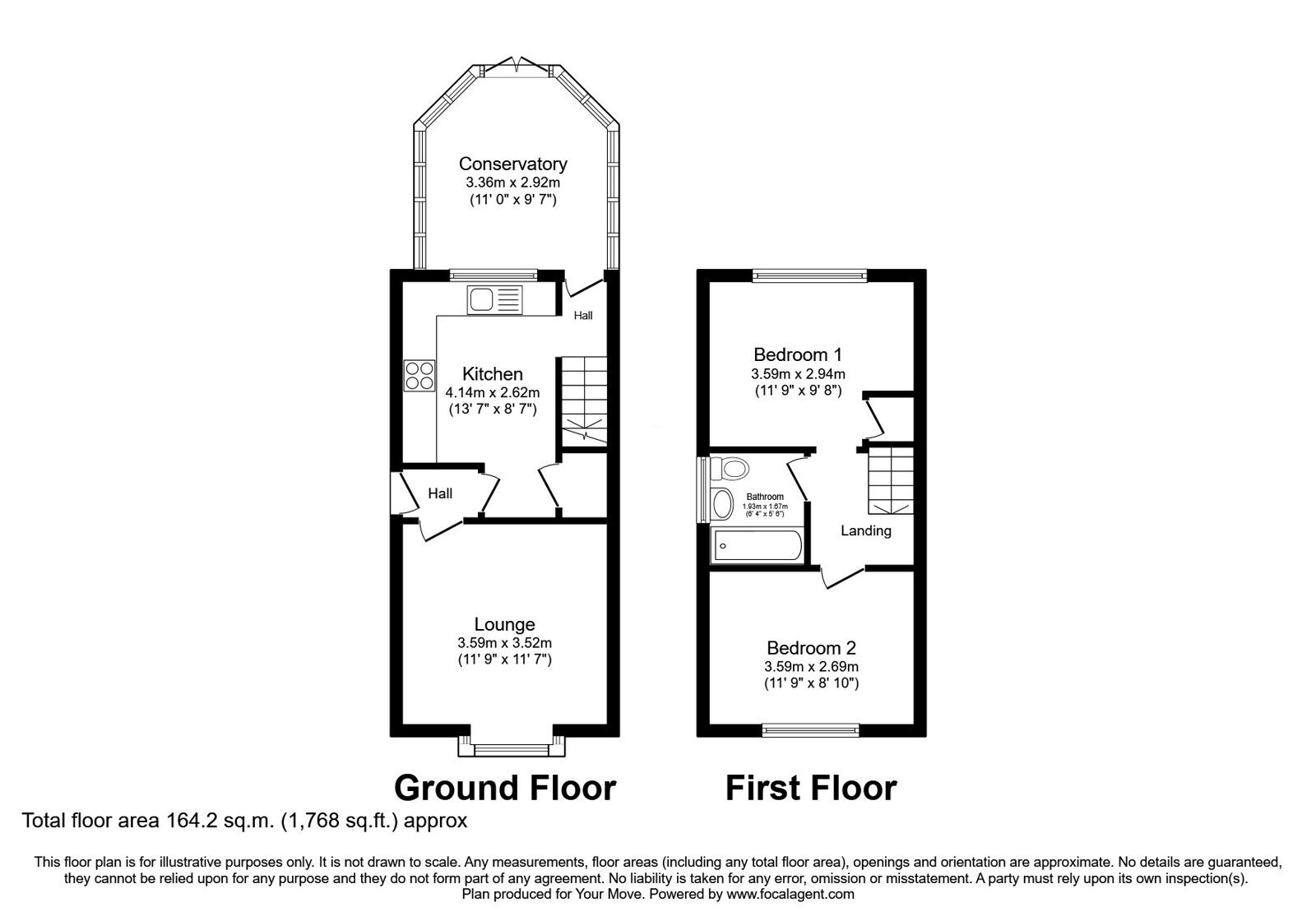 Floorplan of 2 bedroom Semi Detached House for sale, Erlesmere Close, Oldham, OL4