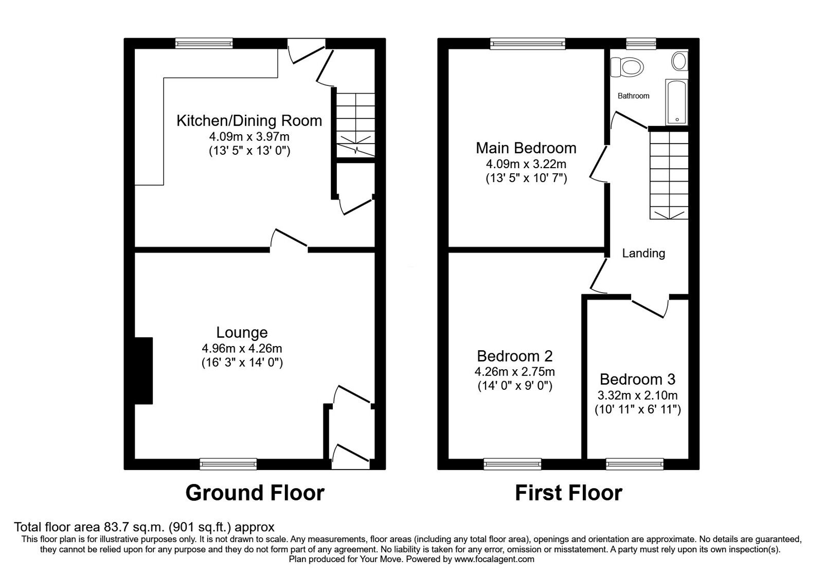 Floorplan of 3 bedroom Mid Terrace House for sale, Jubilee, Shaw, Greater Manchester, OL2