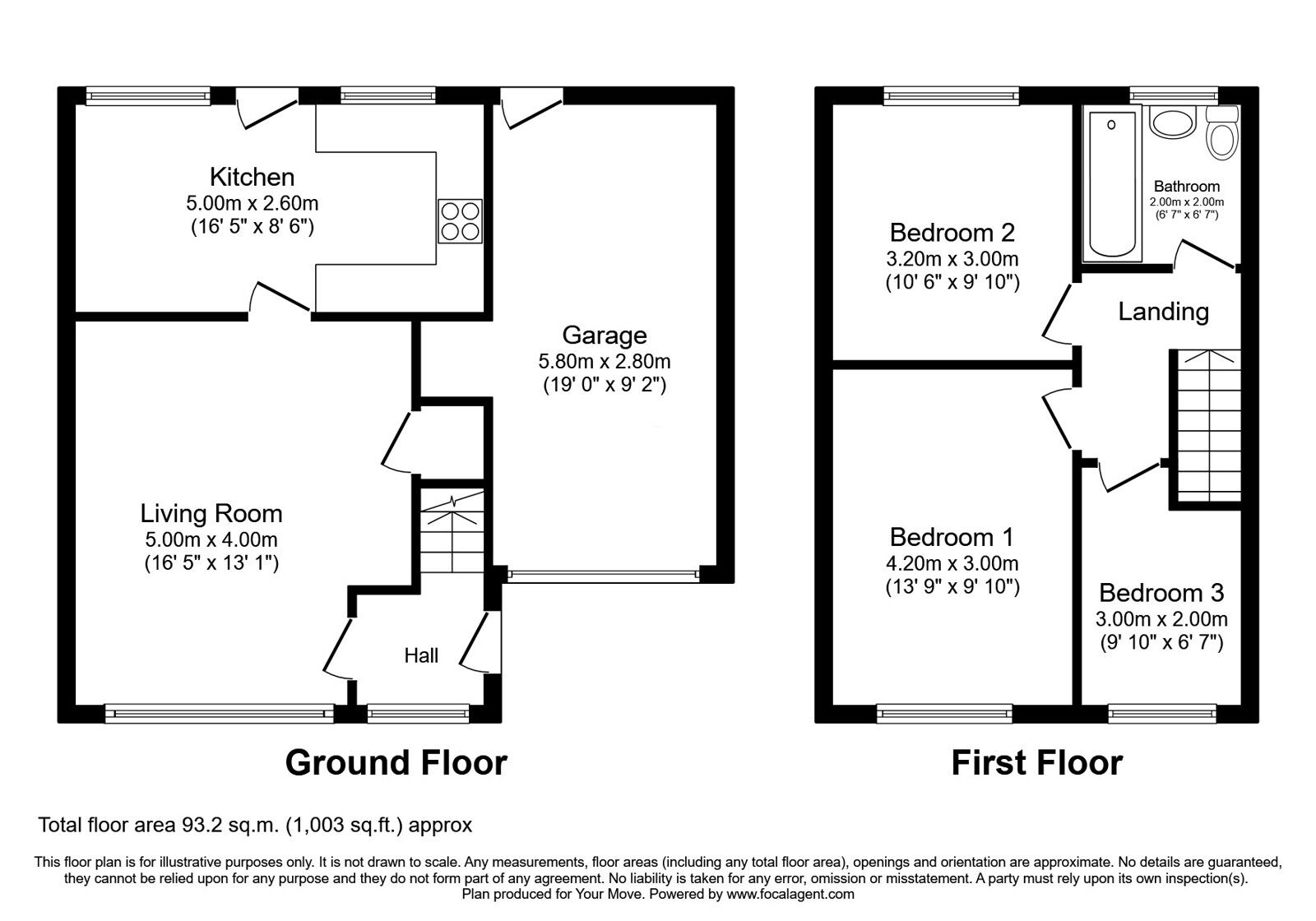 Floorplan of 3 bedroom Semi Detached House for sale, Delph Lane, Delph, Greater Manchester, OL3