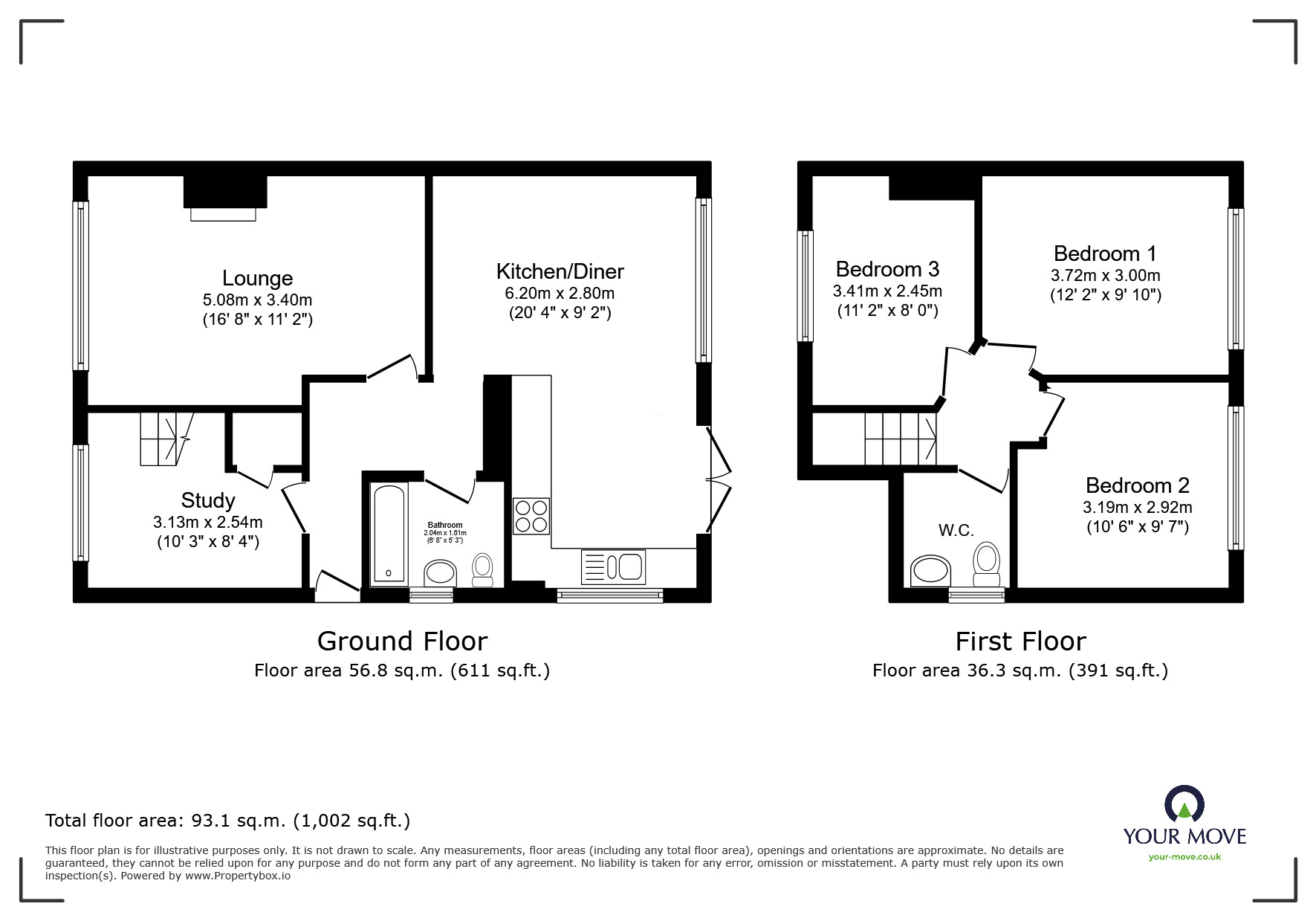 Floorplan of 3 bedroom Semi Detached House for sale, Haugh Lane, Newhey, Greater Manchester, OL16