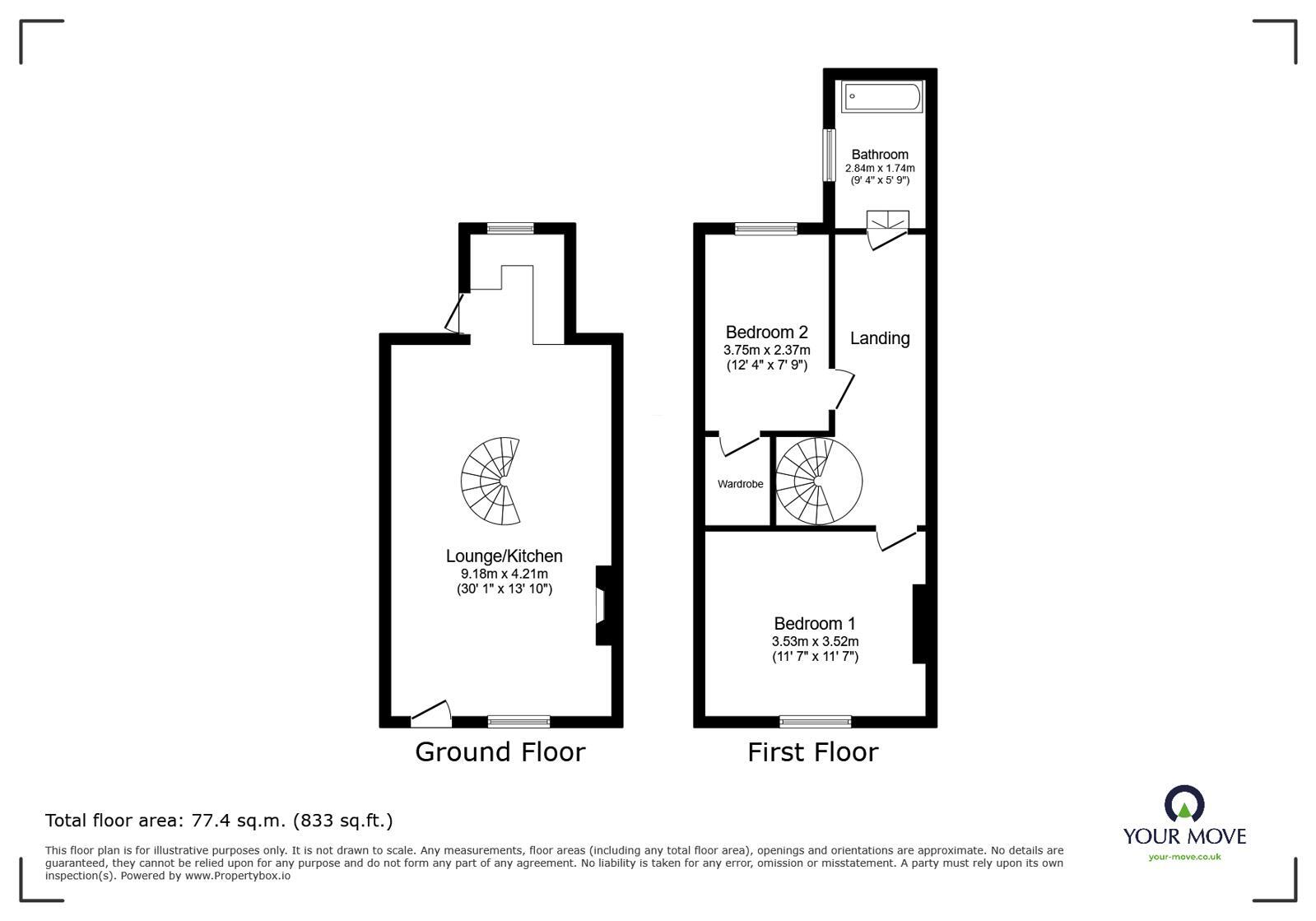 Floorplan of 2 bedroom Mid Terrace House for sale, Chew Valley Road, Greenfield, Greater Manchester, OL3