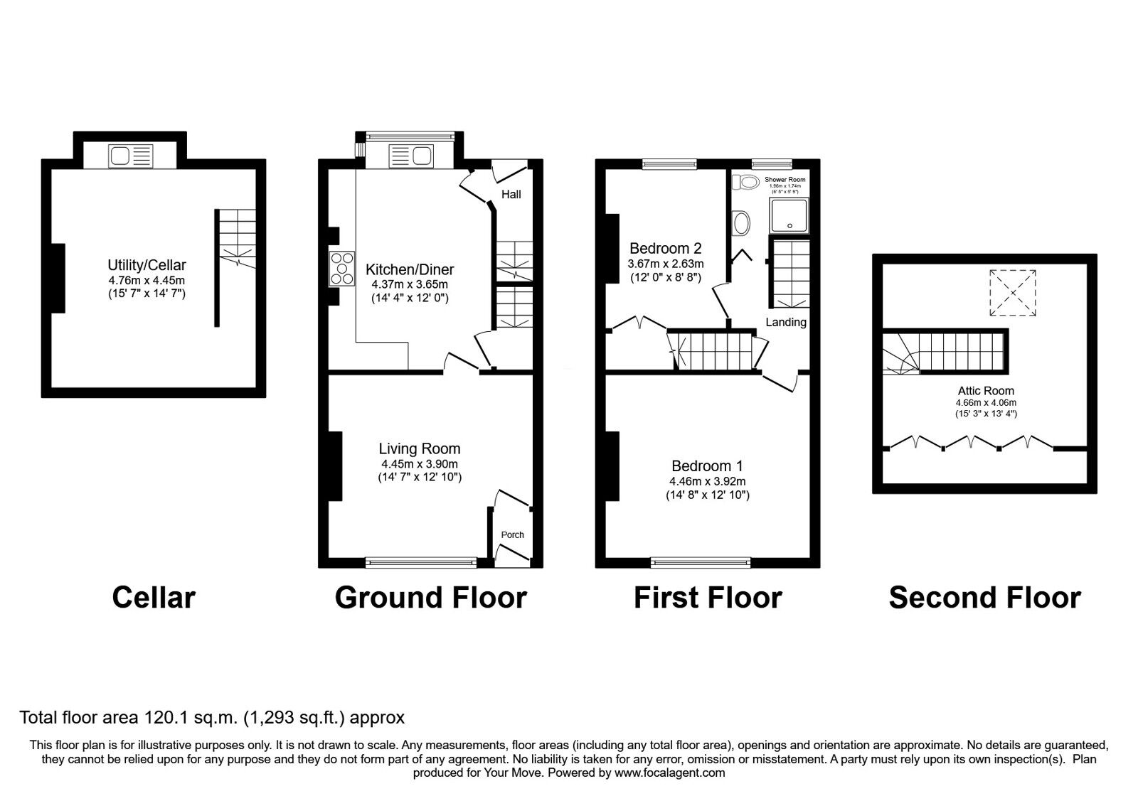 Floorplan of 2 bedroom End Terrace House for sale, Oldham Road, Shaw, Greater Manchester, OL2
