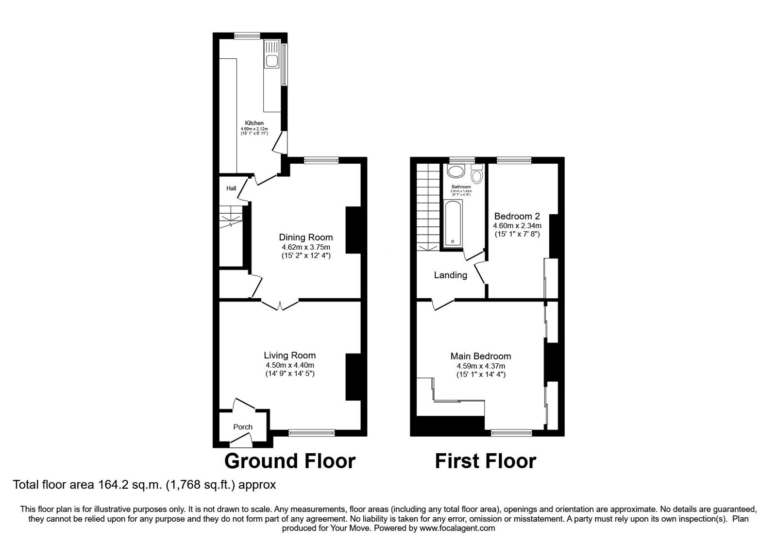 Floorplan of 2 bedroom Mid Terrace House for sale, Redgrave Street, Oldham, Greater Manchester, OL4