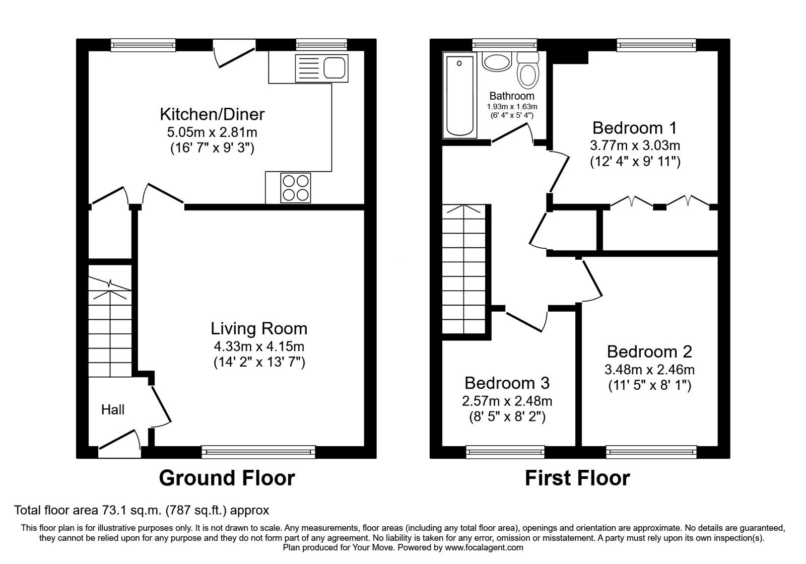 Floorplan of 3 bedroom End Terrace House for sale, Esther Street, Oldham, Greater Manchester, OL4