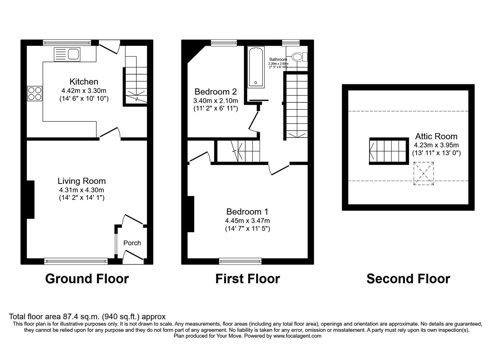 Floorplan of 2 bedroom End Terrace House for sale, Bowler Street, Shaw, Greater Manchester, OL2