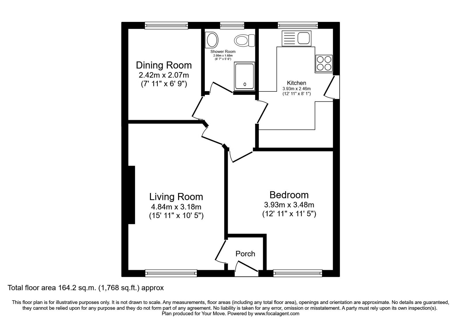 Floorplan of 2 bedroom Semi Detached Bungalow for sale, Farrowdale Avenue, Shaw, Greater Manchester, OL2