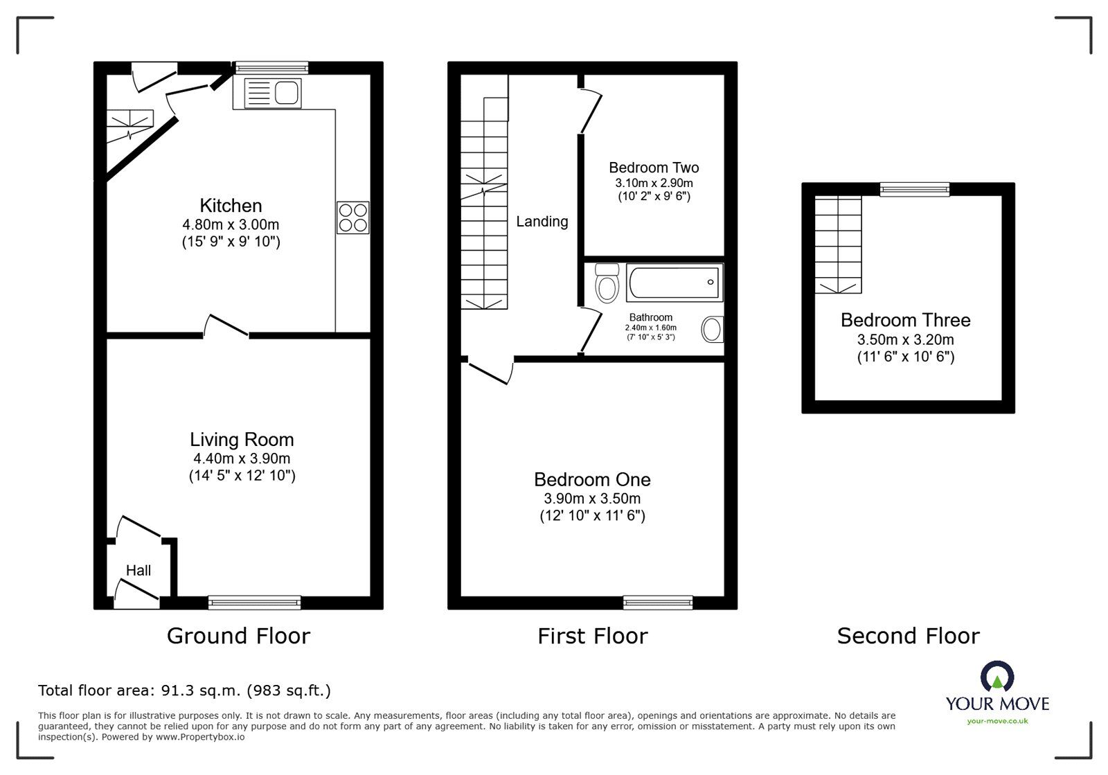 Floorplan of 3 bedroom Mid Terrace House to rent, Queen Street, Shaw, Greater Manchester, OL2