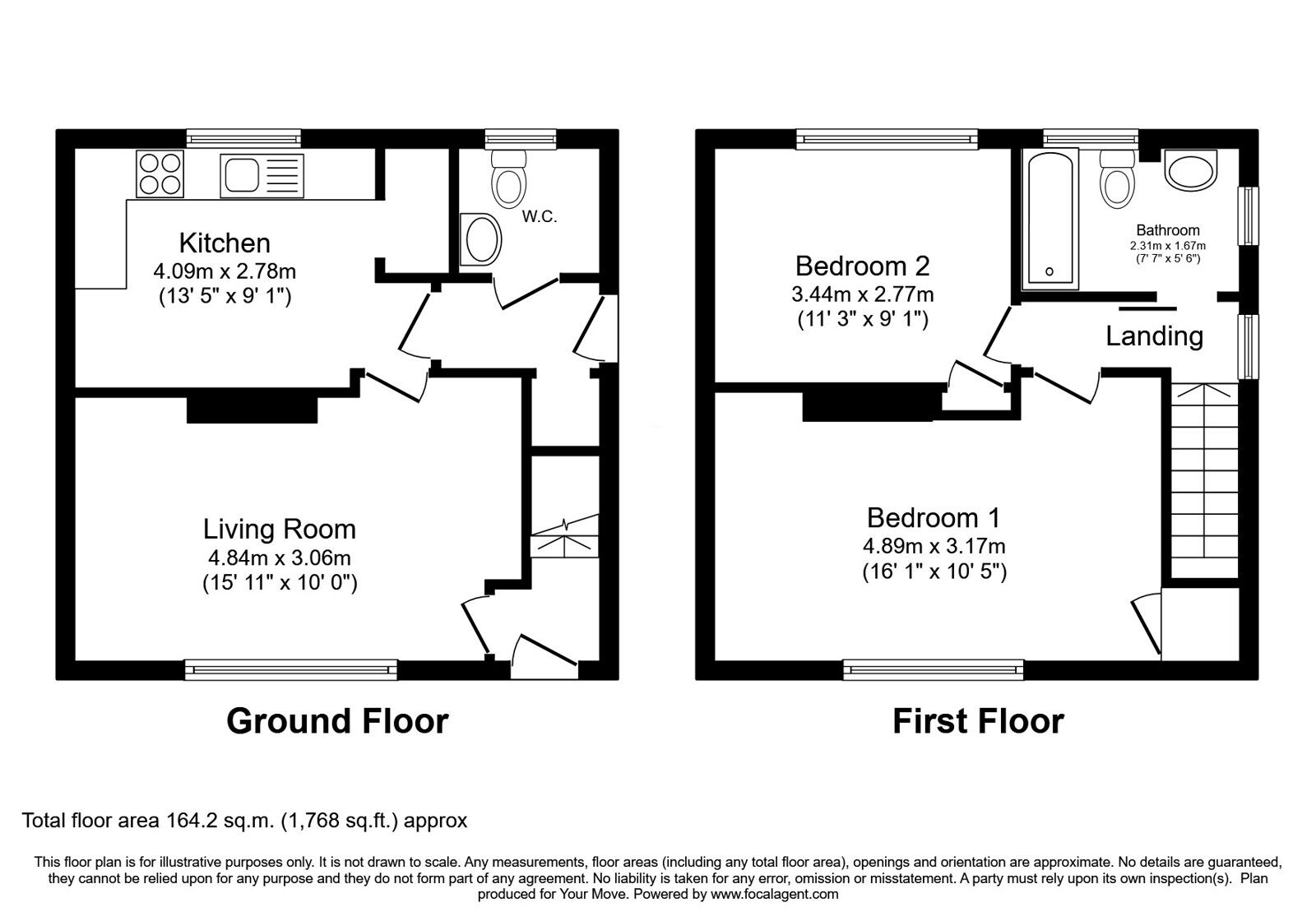 Floorplan of 2 bedroom End Terrace House for sale, Keswick Avenue, Oldham, Greater Manchester, OL8