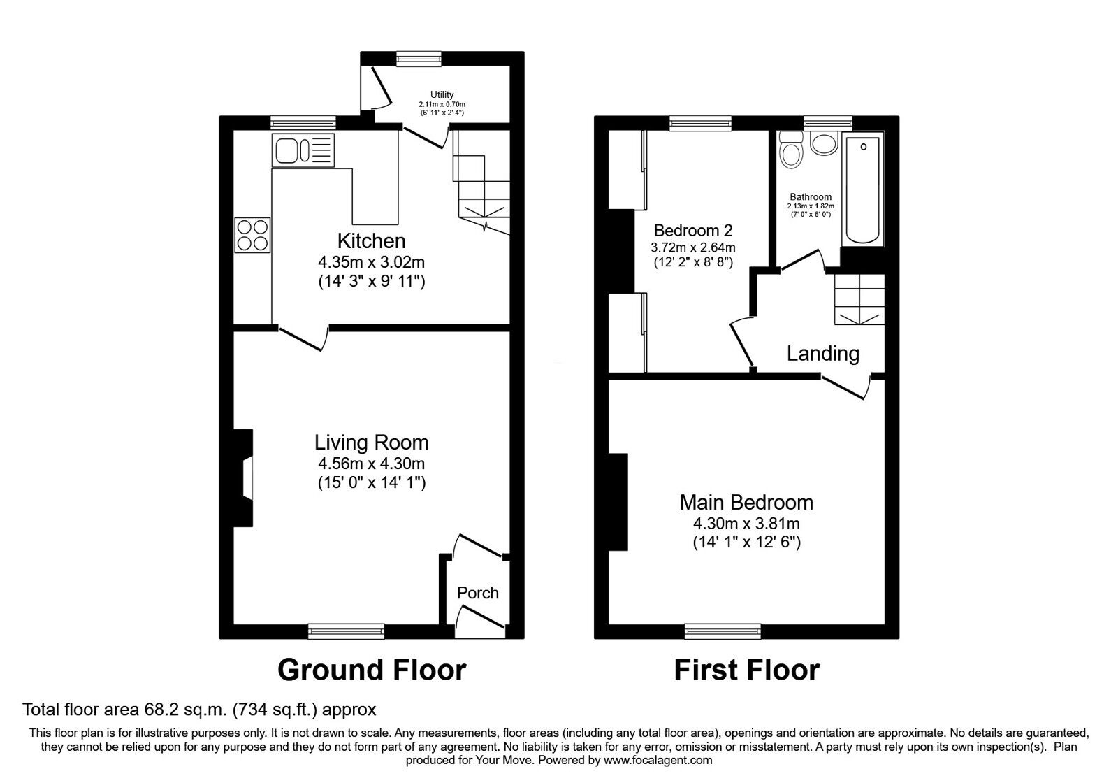 Floorplan of 2 bedroom Mid Terrace House for sale, Shawfield Lane, Rochdale, Greater Manchester, OL12