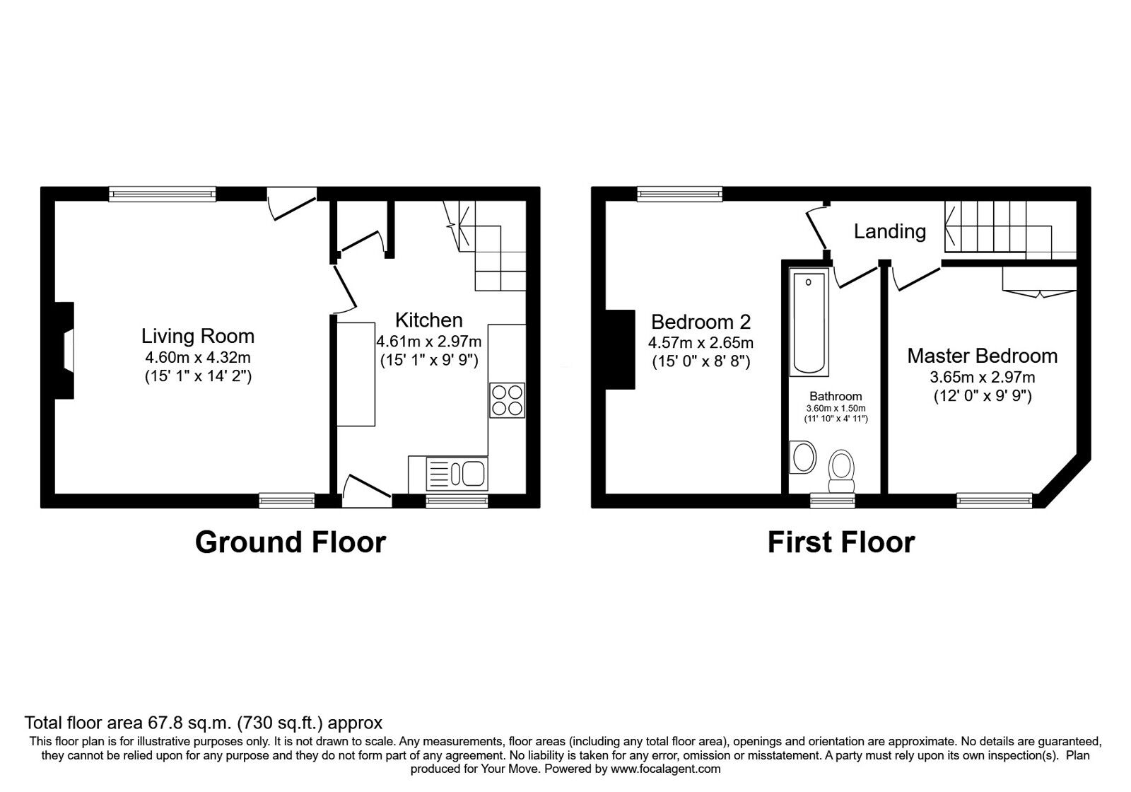 Floorplan of 2 bedroom Mid Terrace House for sale, Granite Street, Oldham, Greater Manchester, OL1