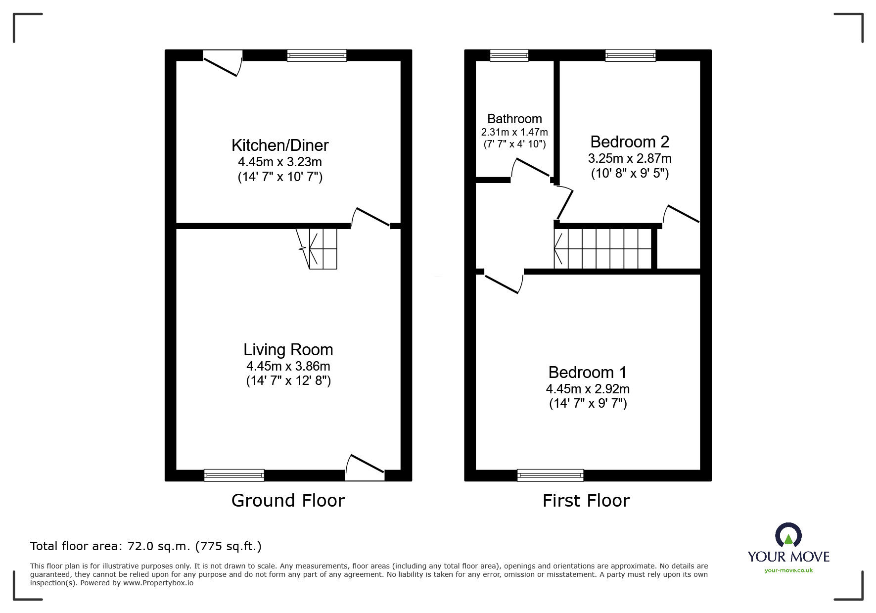 Floorplan of 2 bedroom Mid Terrace House for sale, Blueberry Drive, Shaw, Greater Manchester, OL2