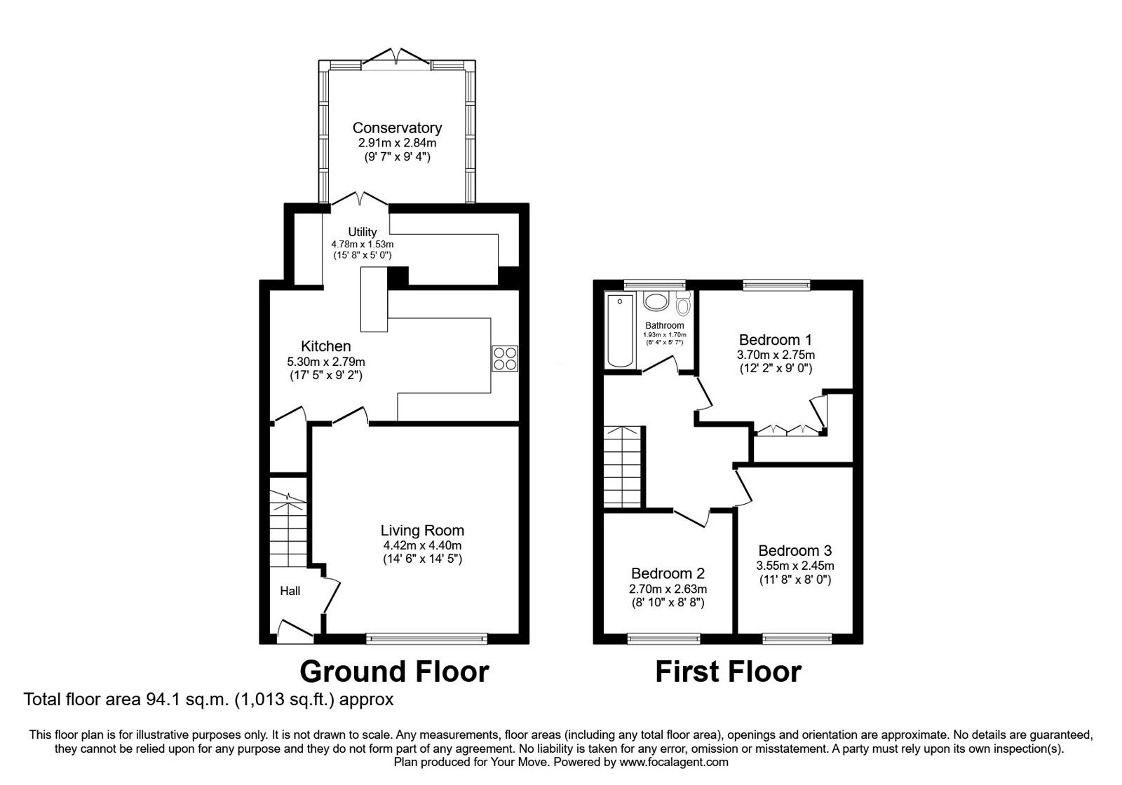Floorplan of 3 bedroom Mid Terrace House for sale, Esther Street, Oldham, OL4