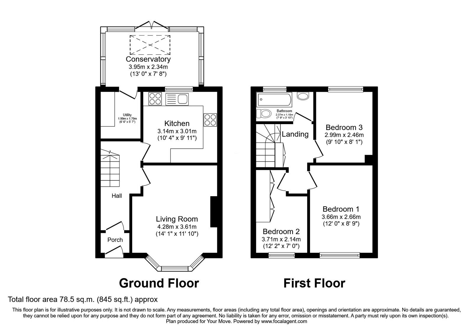 Floorplan of 3 bedroom Mid Terrace House for sale, Merton Avenue, Oldham, OL8