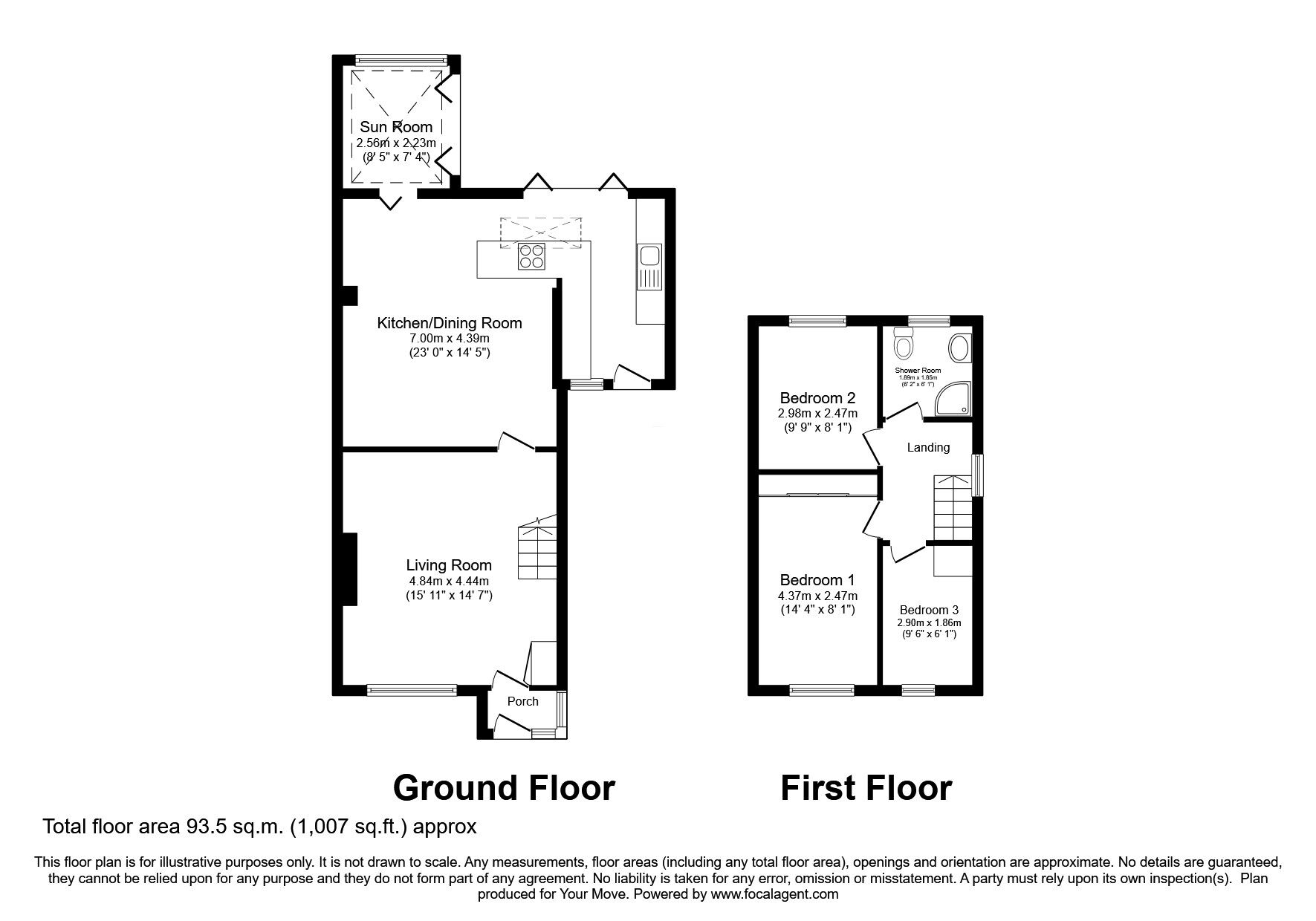 Floorplan of 3 bedroom Semi Detached House for sale, Devonport Crescent, Royton, Greater Manchester, OL2