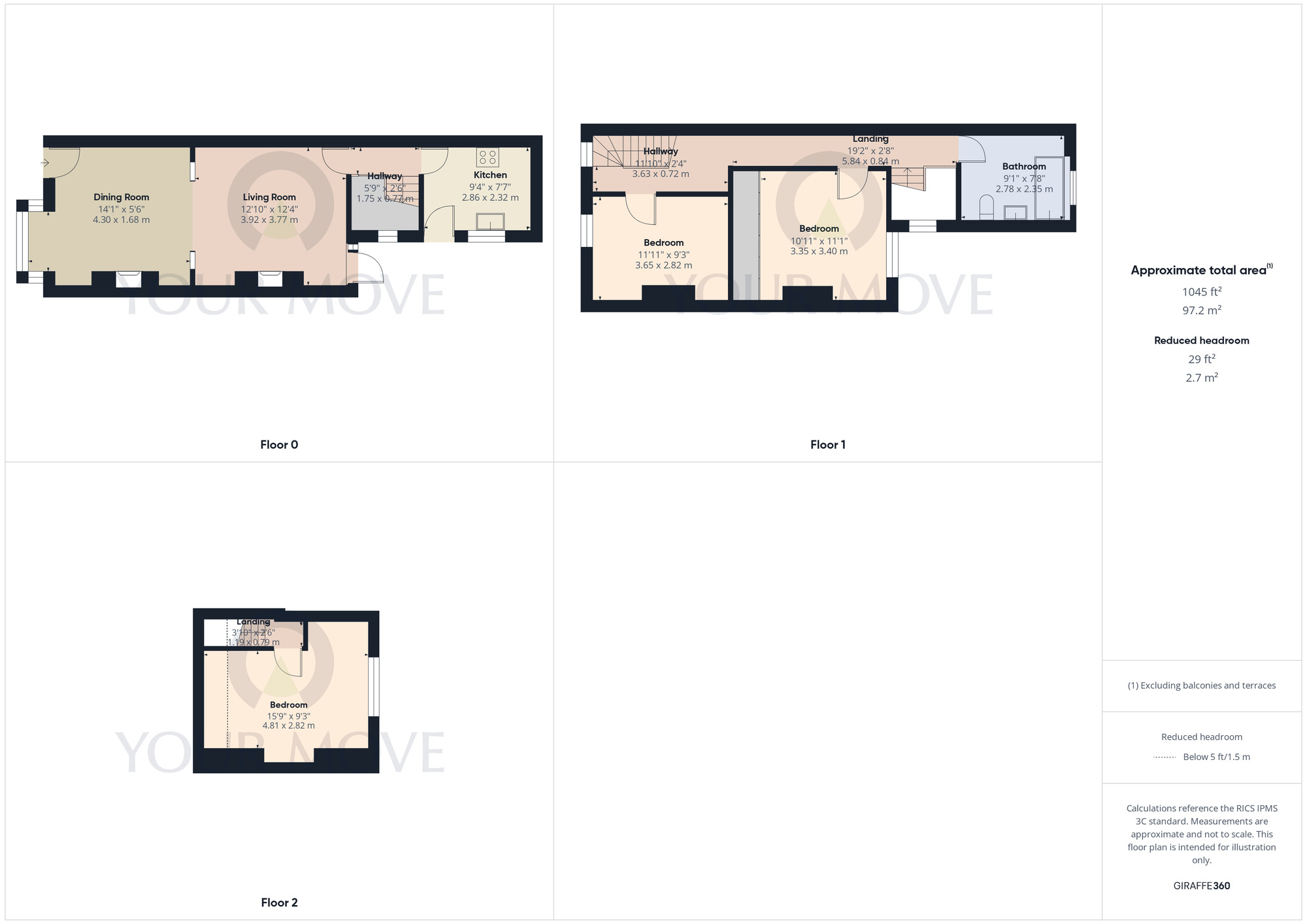 Floorplan of 3 bedroom Mid Terrace House for sale, Highfield Road, Hall Green, West Midlands, B28