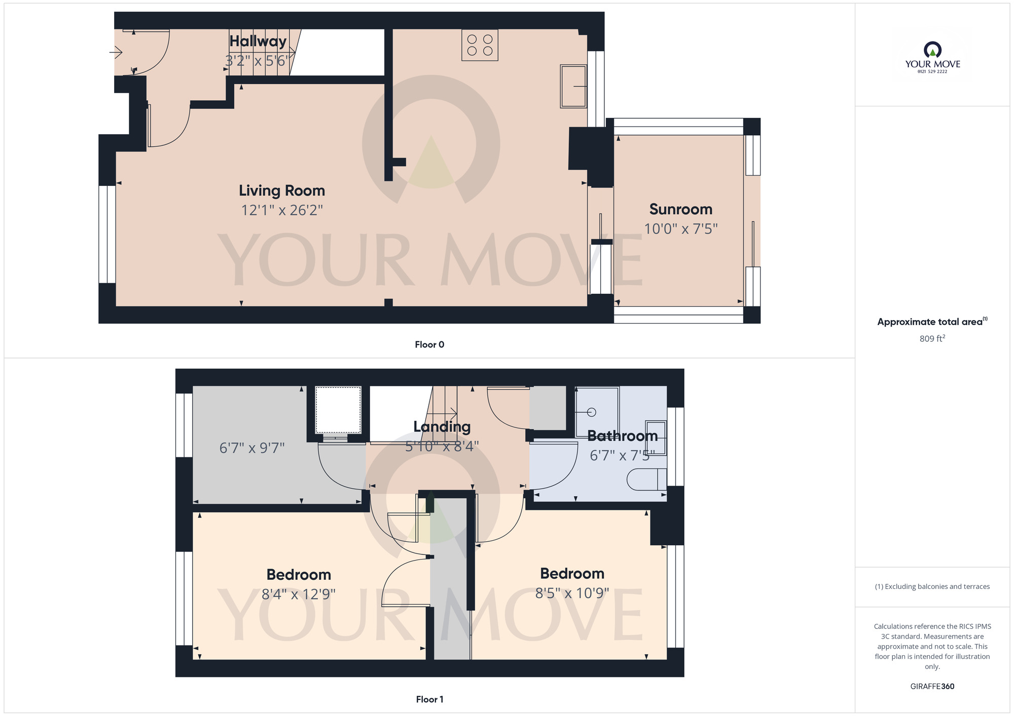 Floorplan of 3 bedroom Mid Terrace House for sale, Nethercote Gardens, Shirley, West Midlands, B90