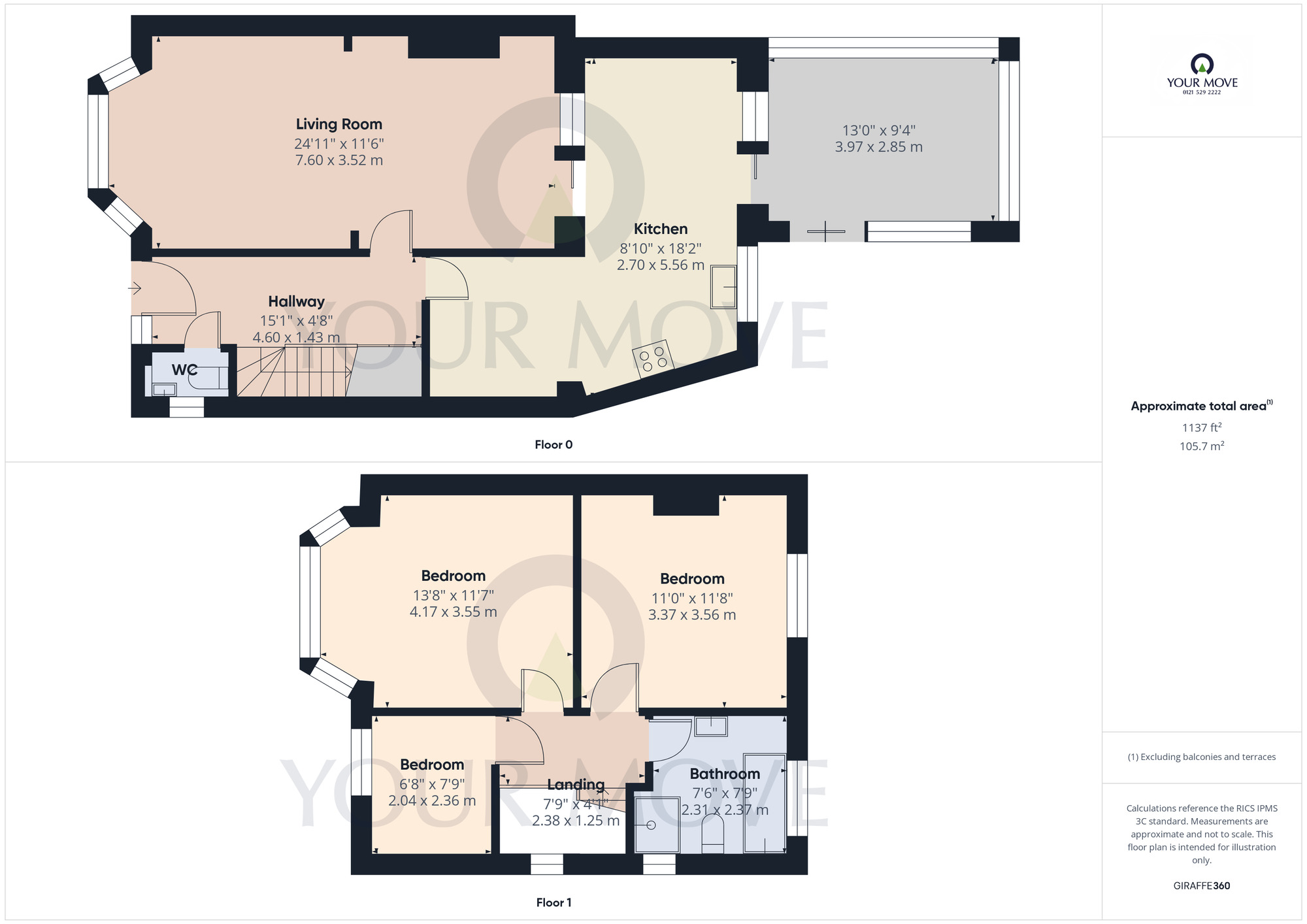 Floorplan of 3 bedroom Semi Detached House for sale, Brooklands Road, Birmingham, West Midlands, B28
